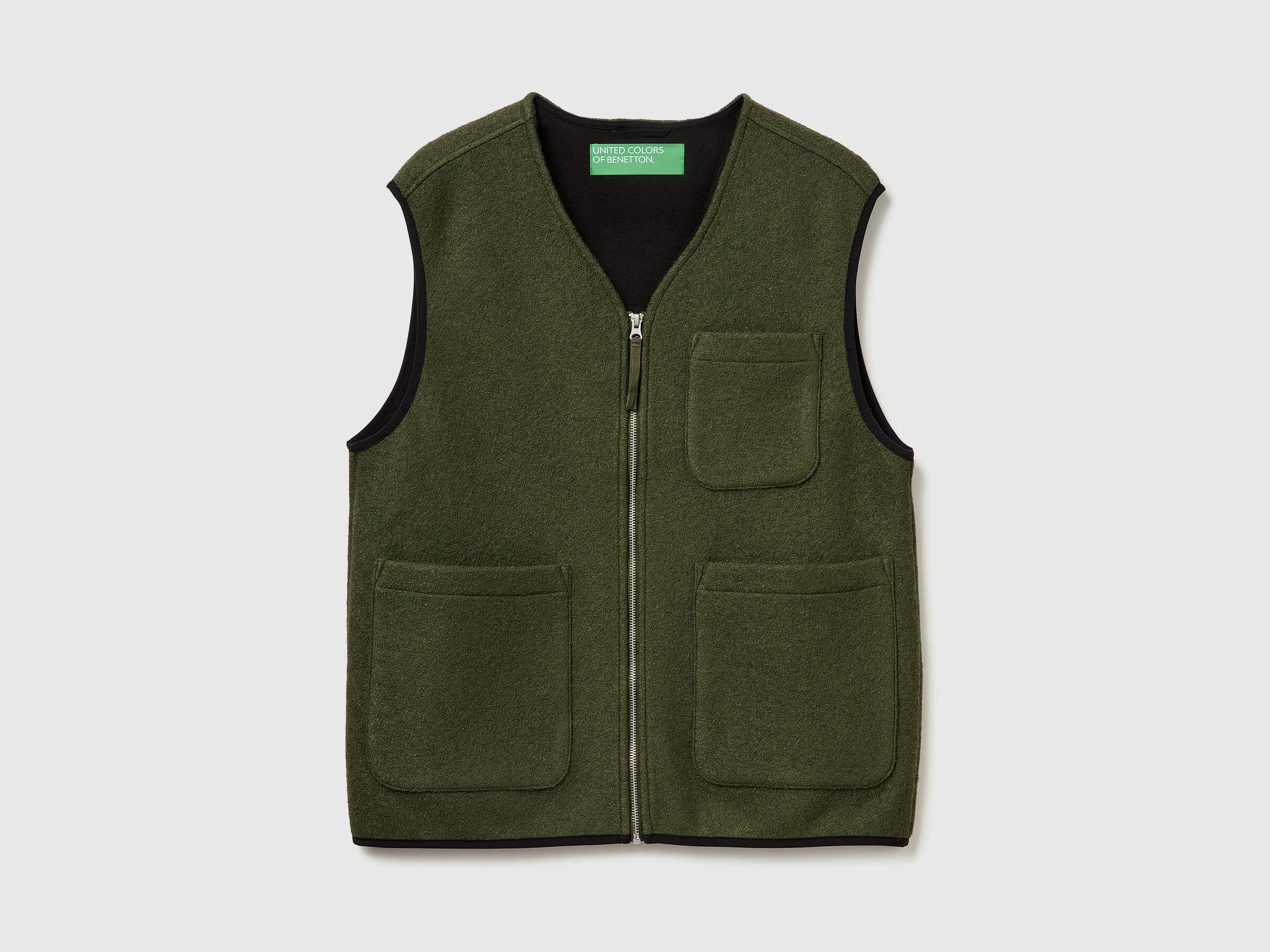 Gilet en laine mélangée - Kaki