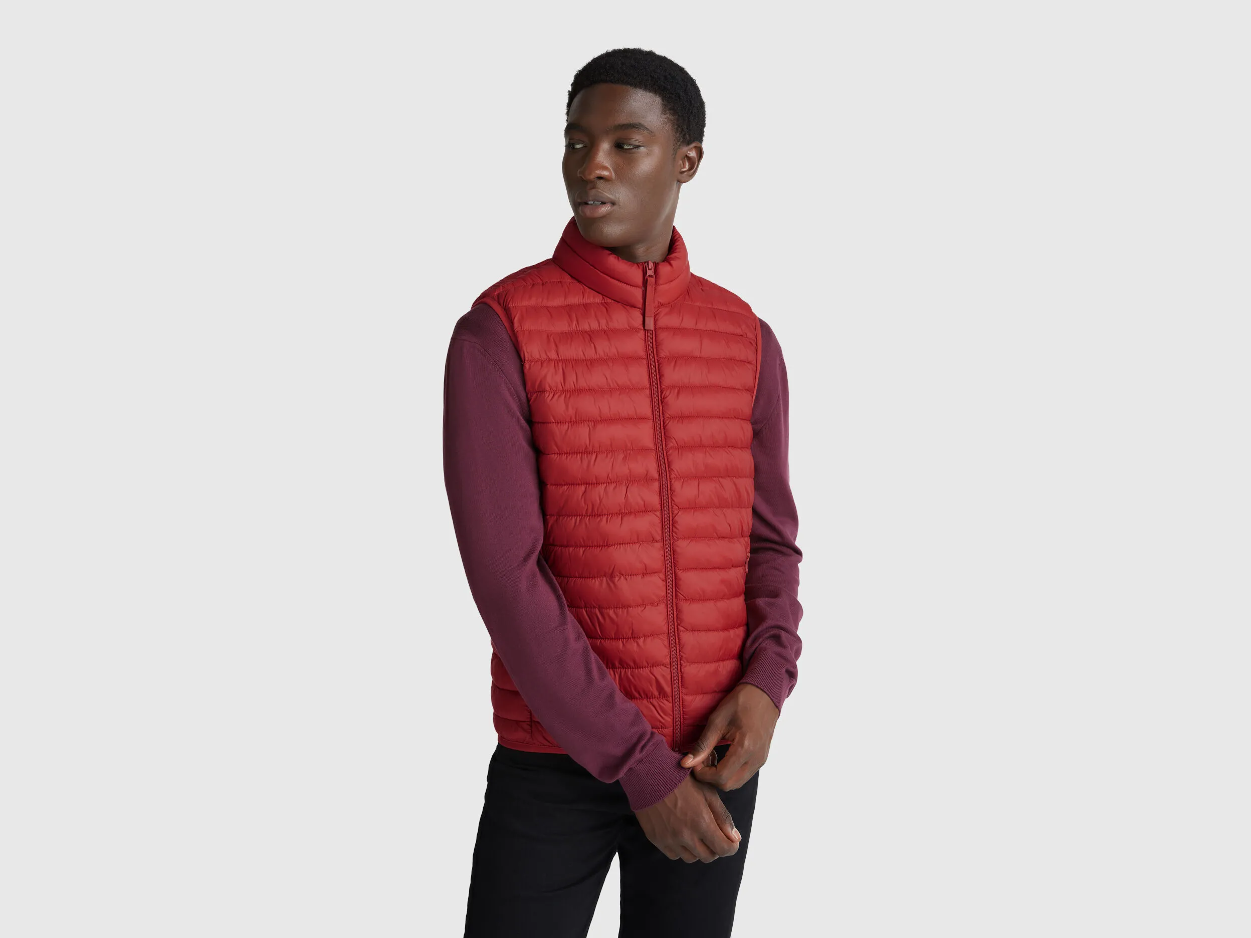 Veste matelassée sans manches coupe régulière - Rouge Brique