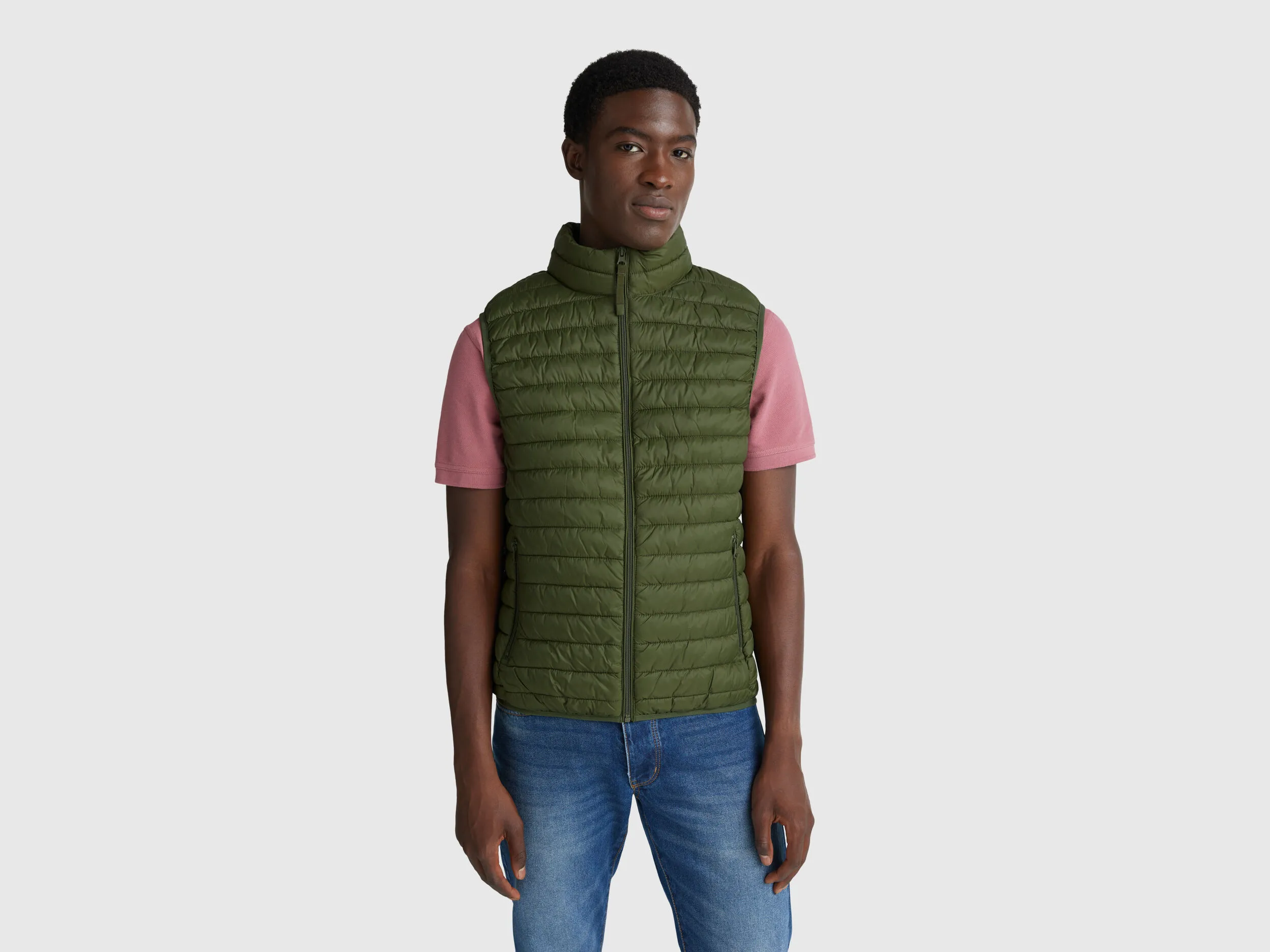 Veste matelassée sans manches coupe régulière - Vert olive