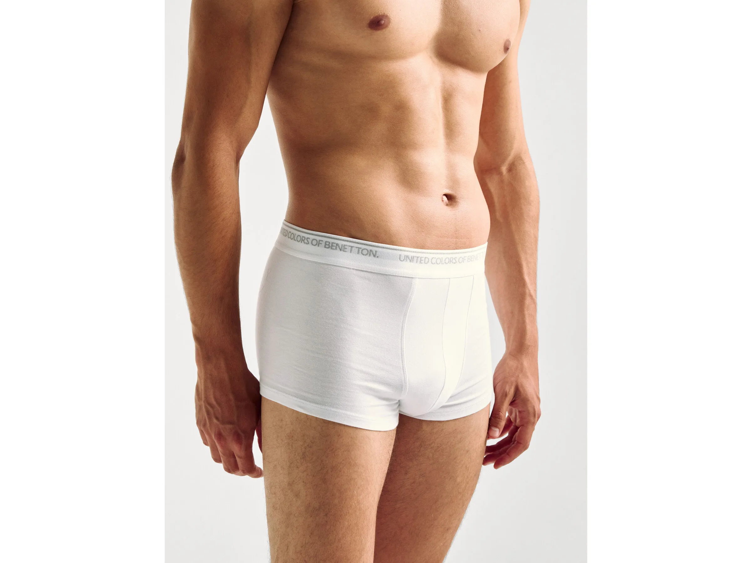 Boxer en coton extensible - Crème
