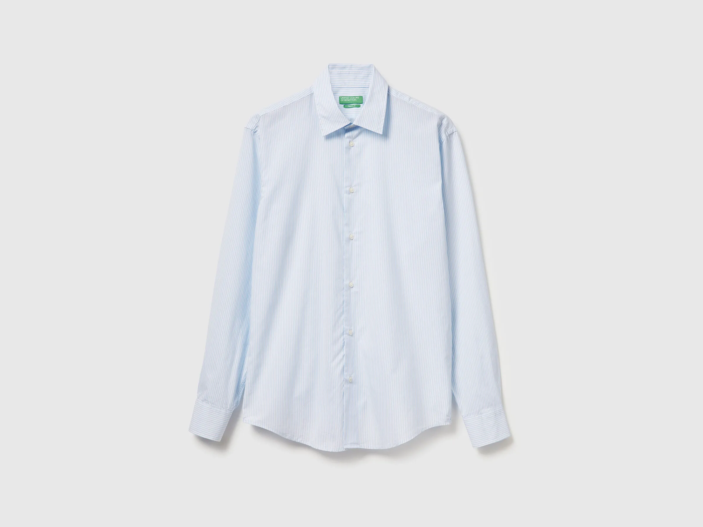 Chemise en coton à motifs - Bleu Clair