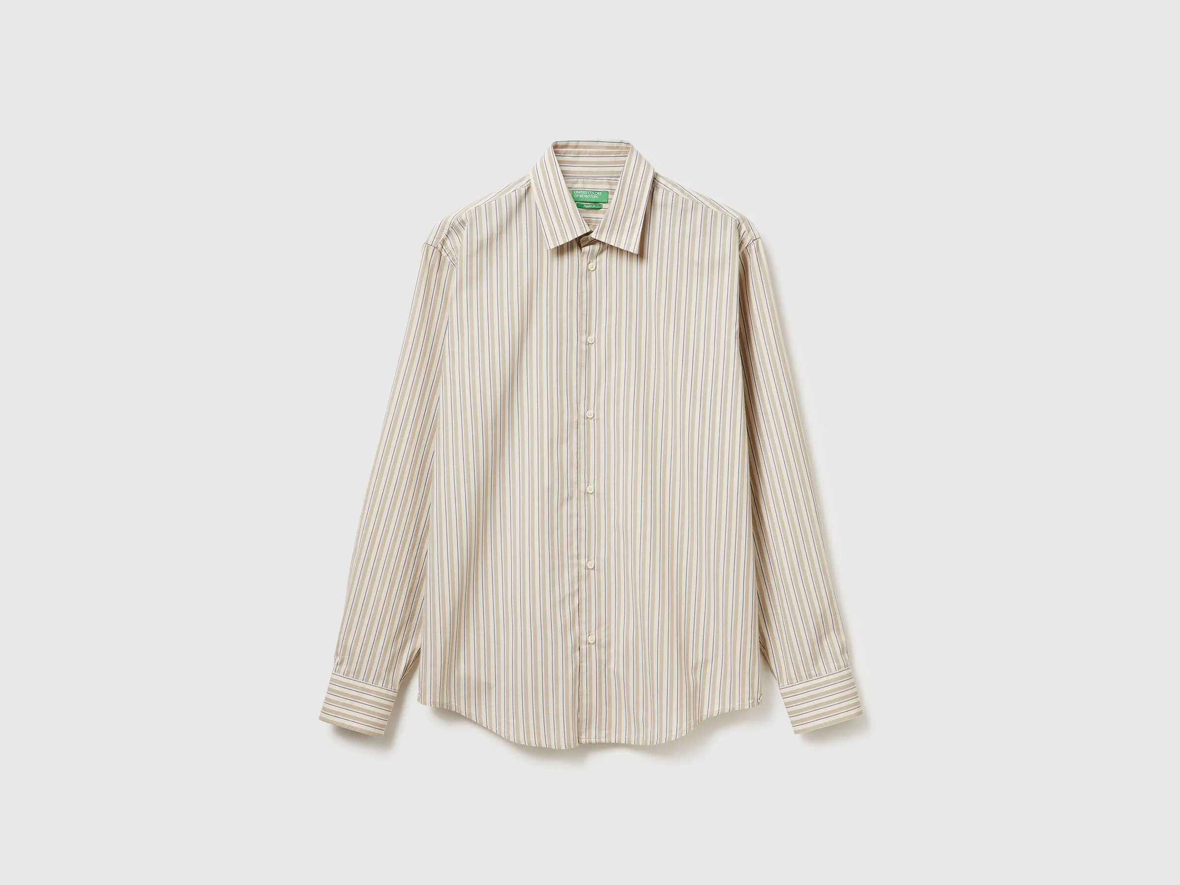 Chemise en coton à motifs - Beige