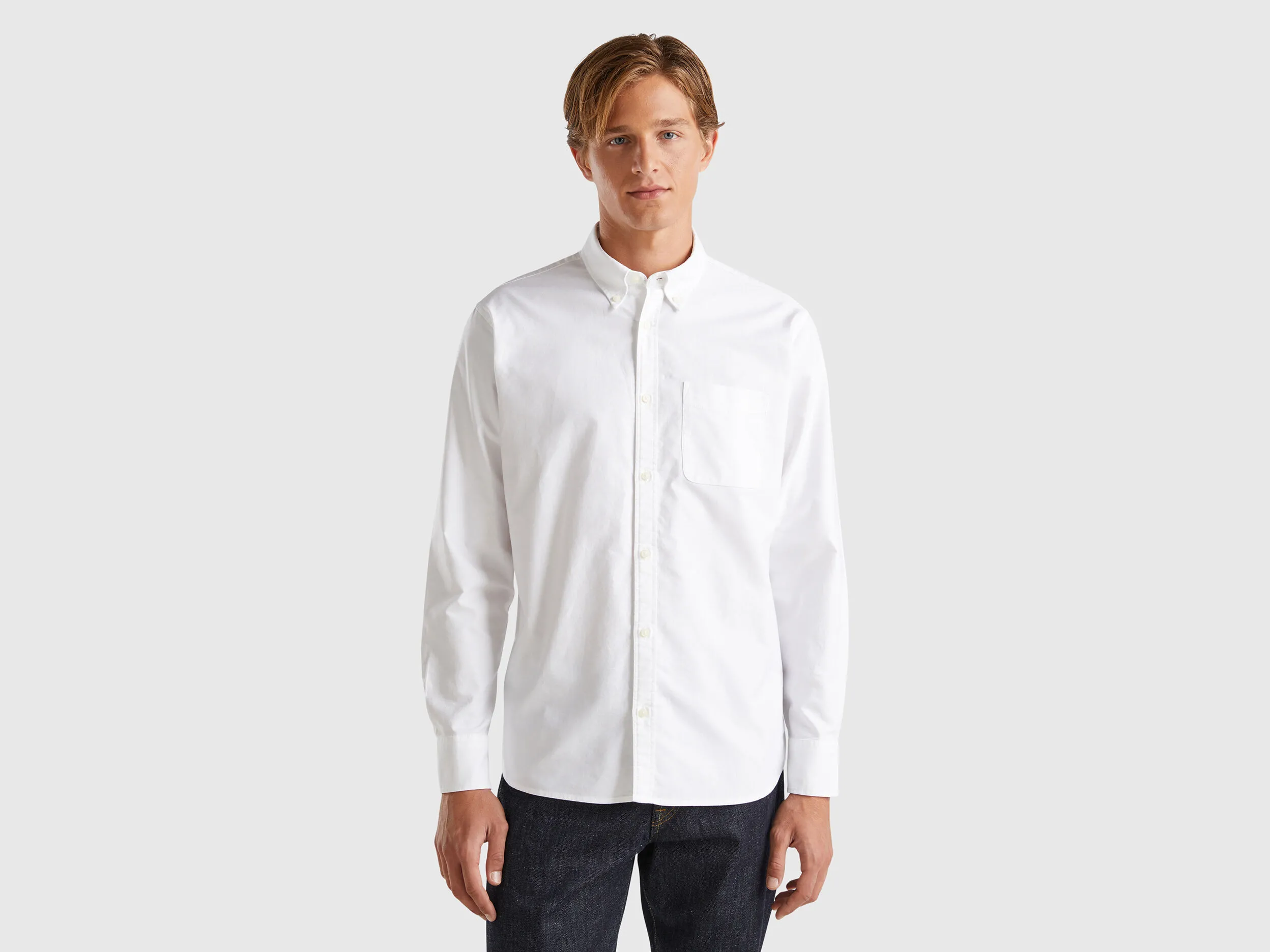 Chemise boutonnée blanche coupe régulière - Blanc
