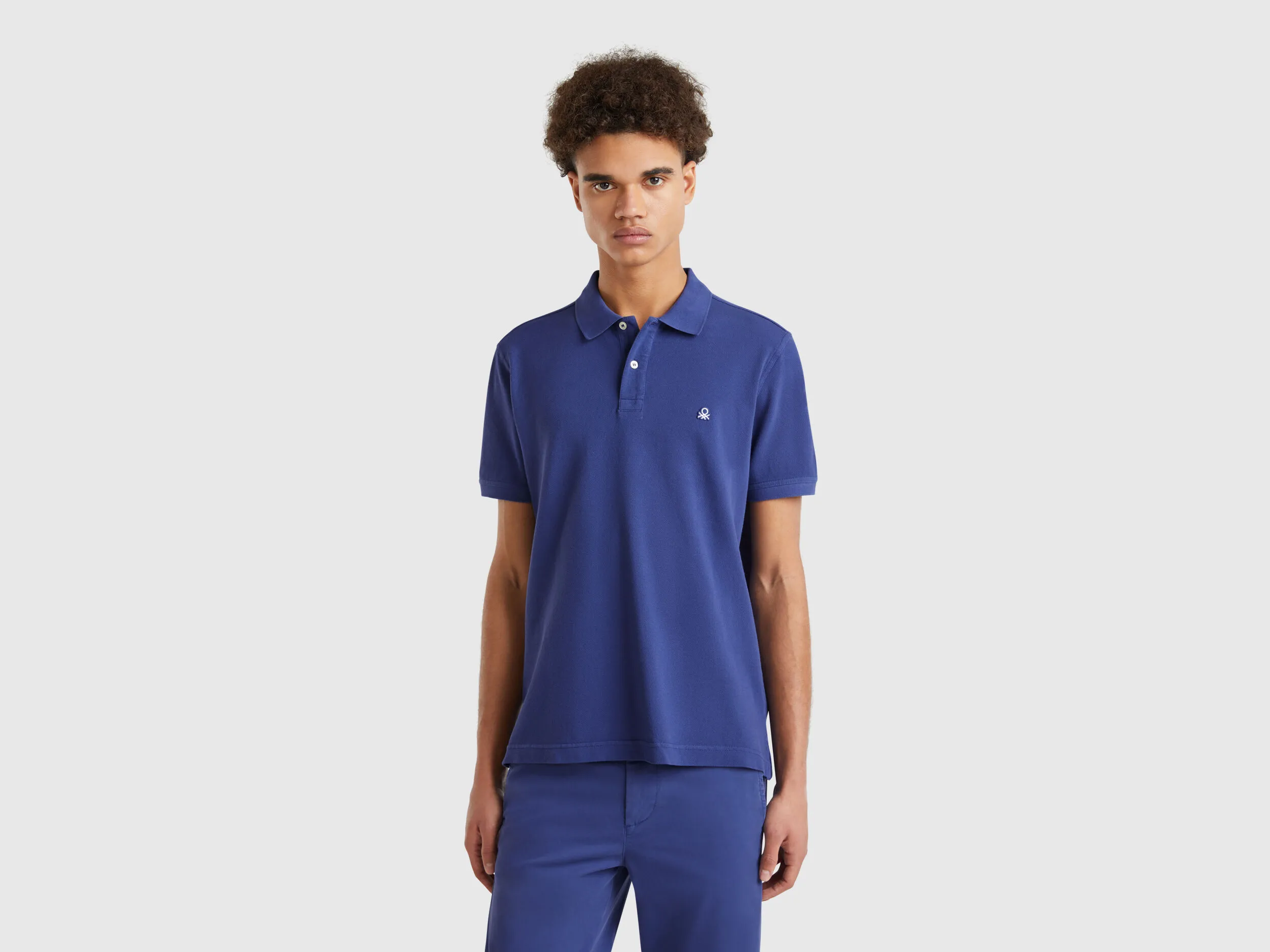 Polo regular bleu - Bleu