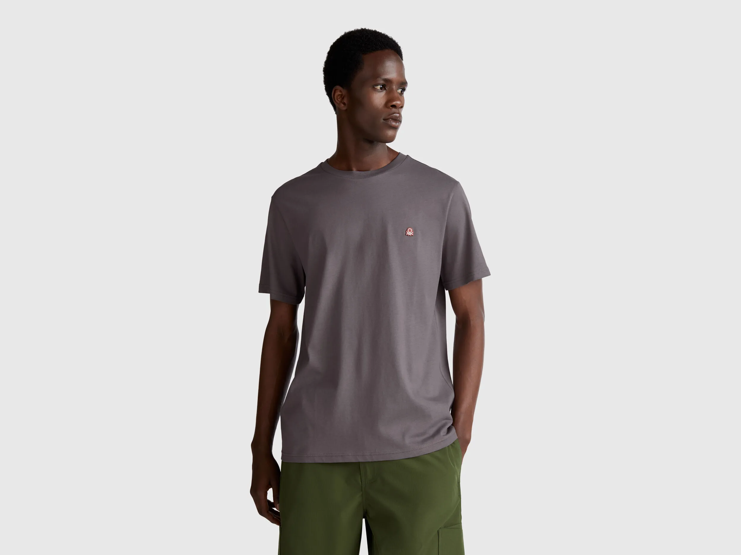 T-shirt basique en coton - Gris Foncé