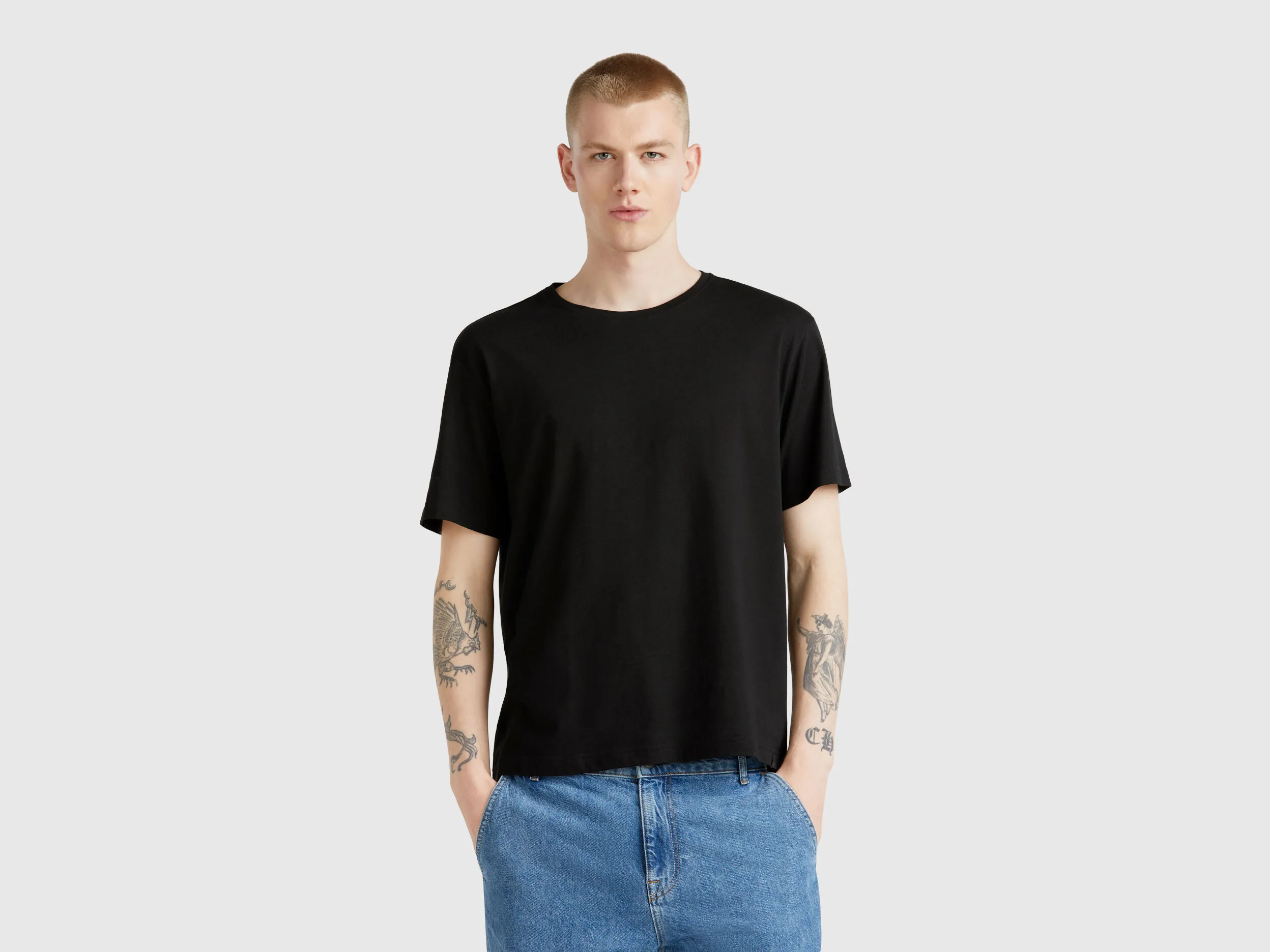 T-shirt en jersey léger - Noir