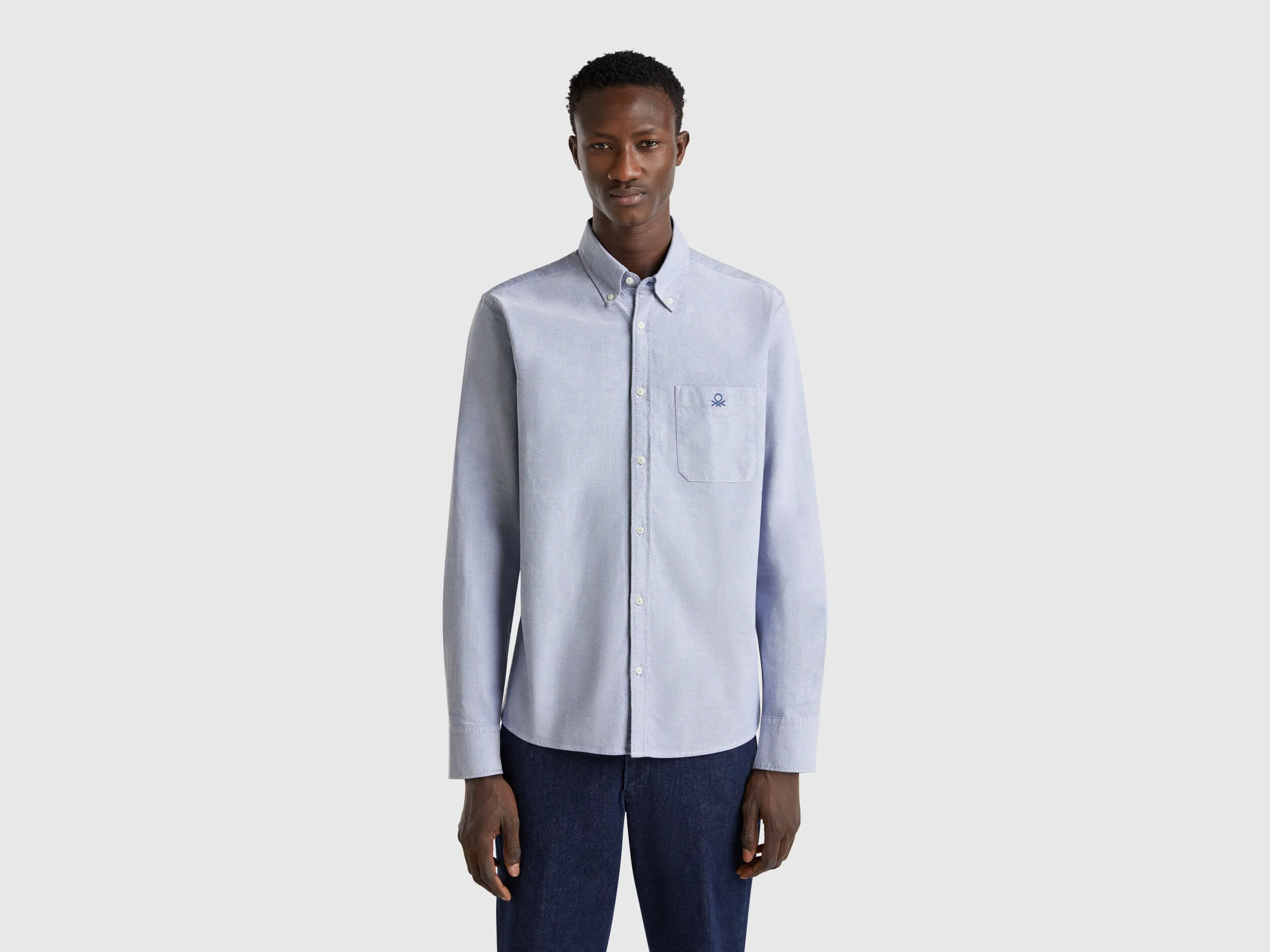 Chemise boutonnée coupe classique - Bleu