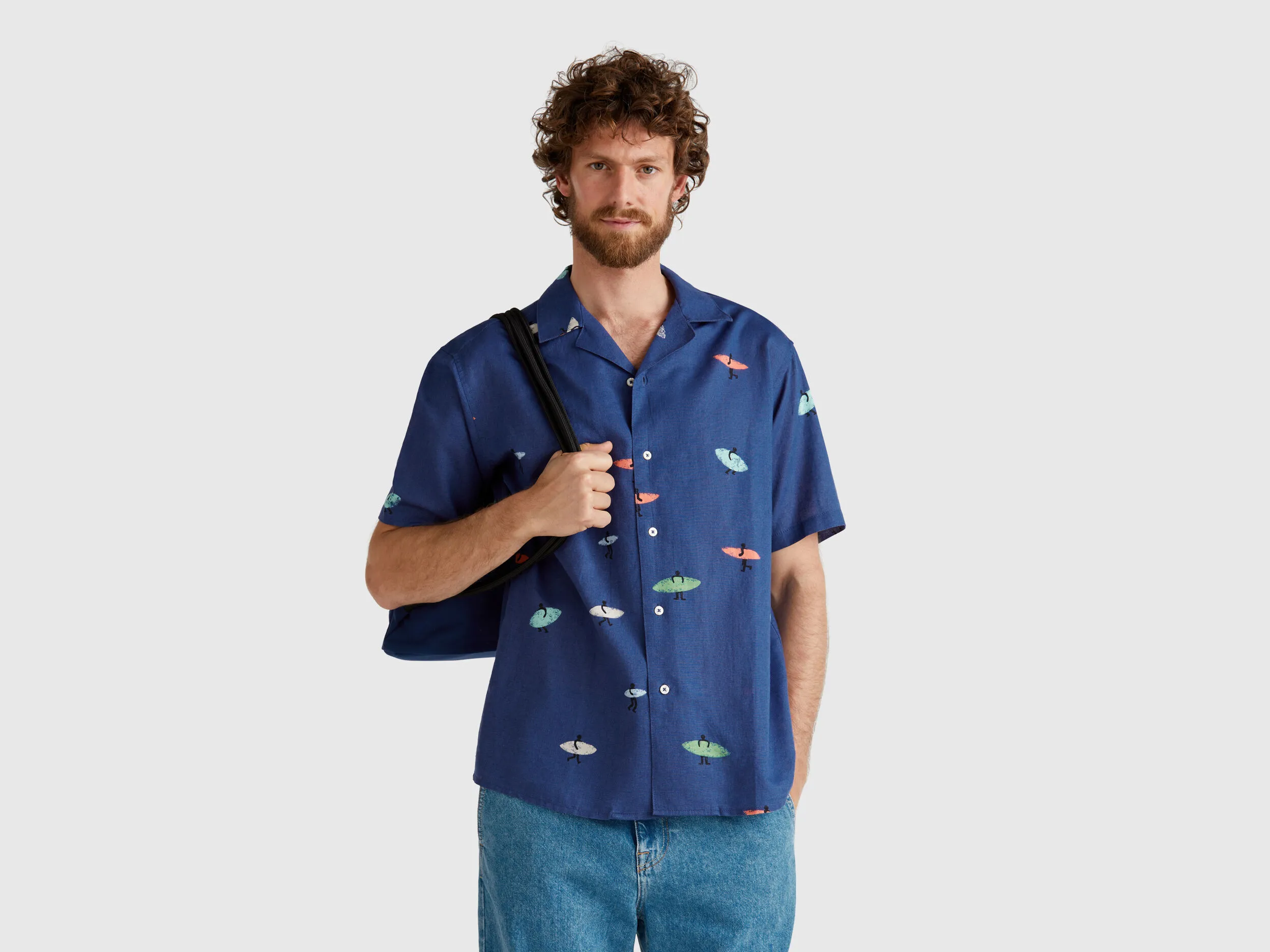 Chemise avec imprimé surf - Bleu Foncé