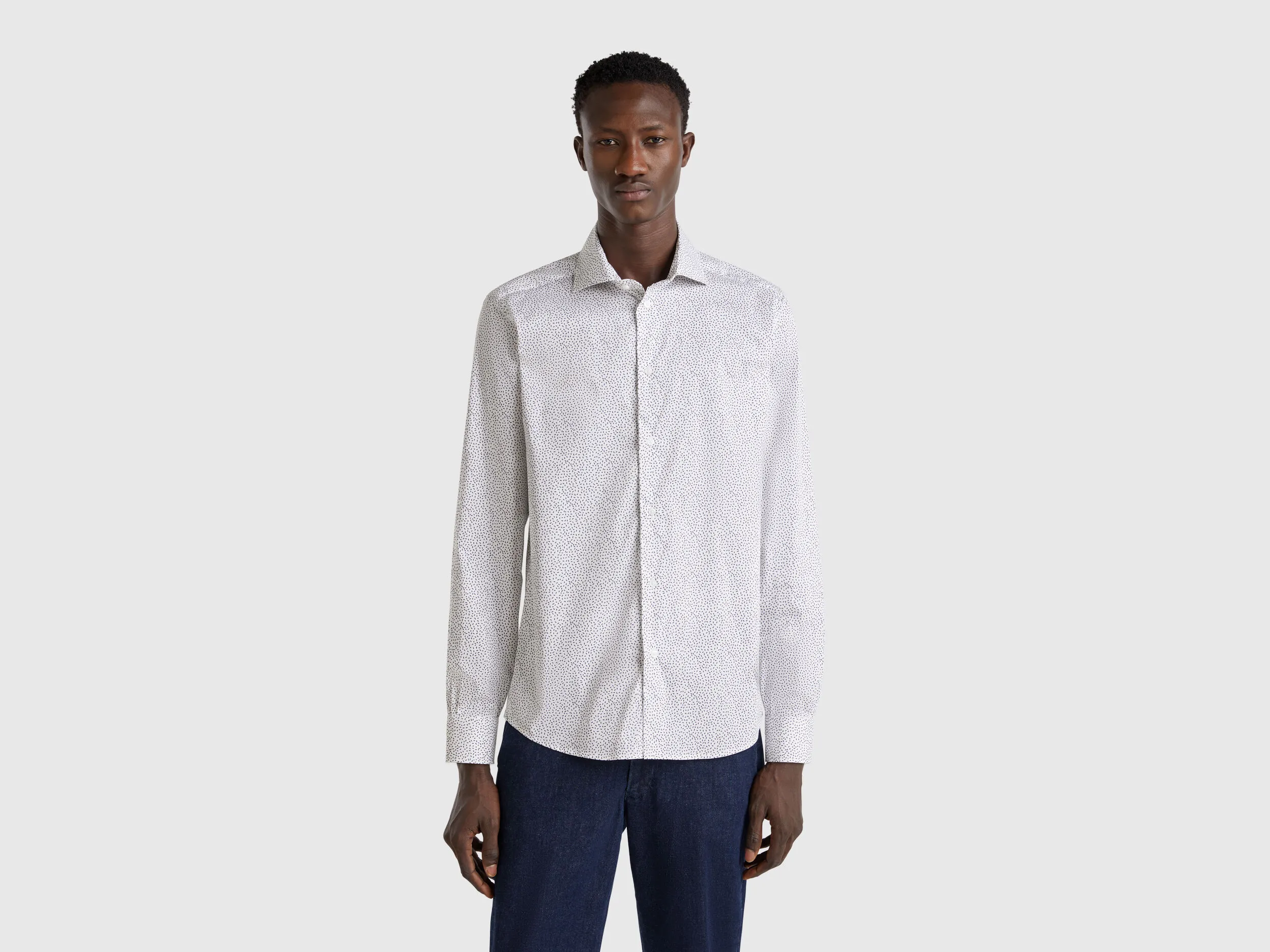 Chemise slim à motifs - Blanc