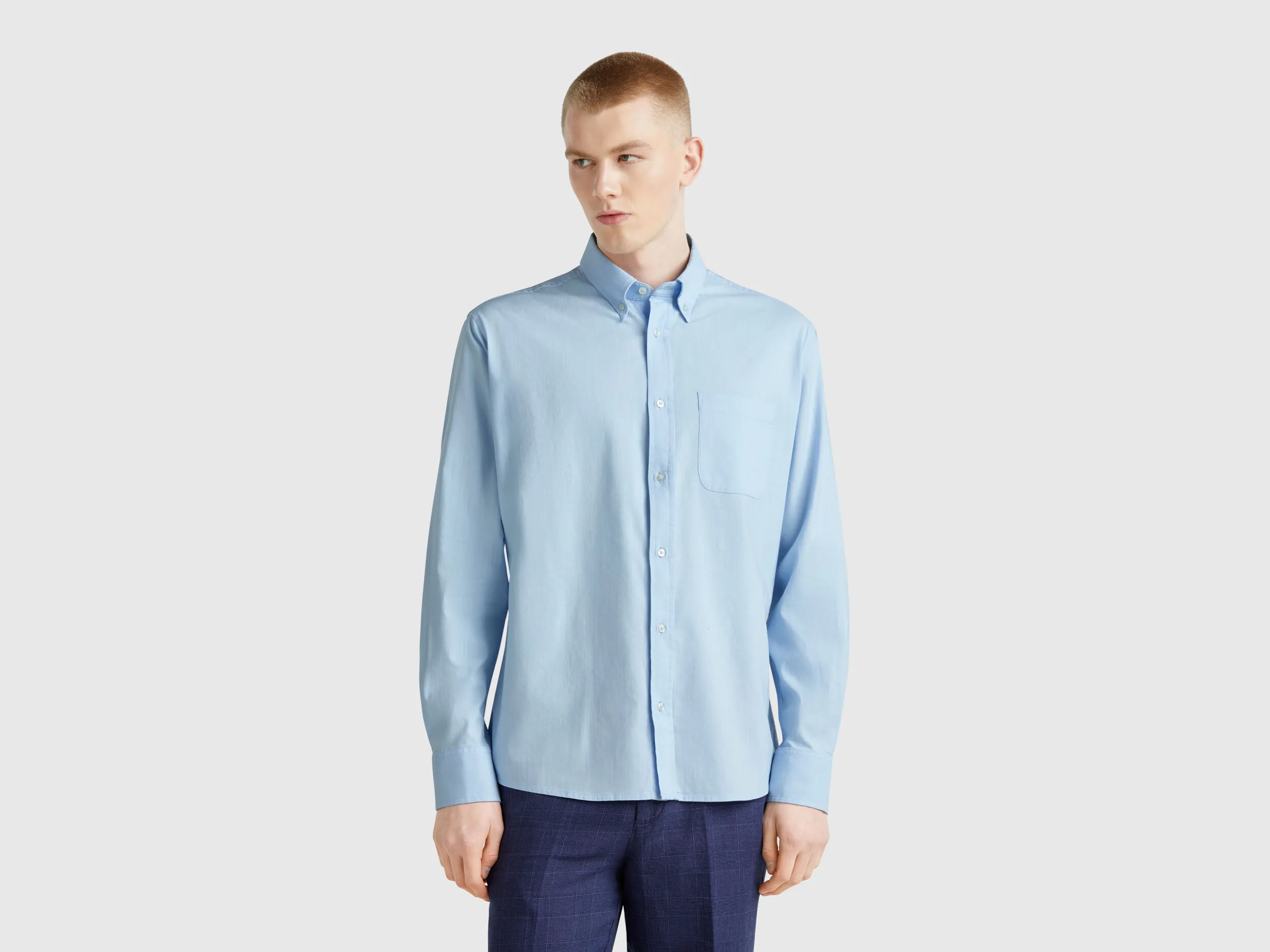 Chemise boutonnée coupe classique - Bleu Clair