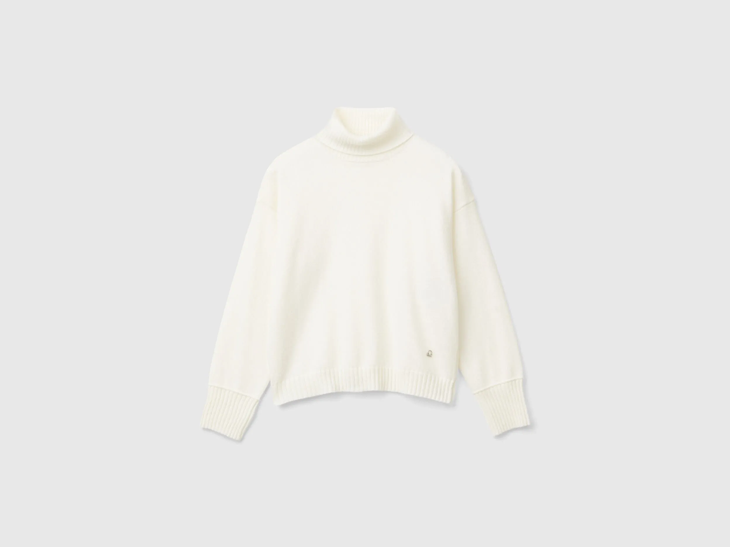Pull à col roulé en mélange de laine - Crème