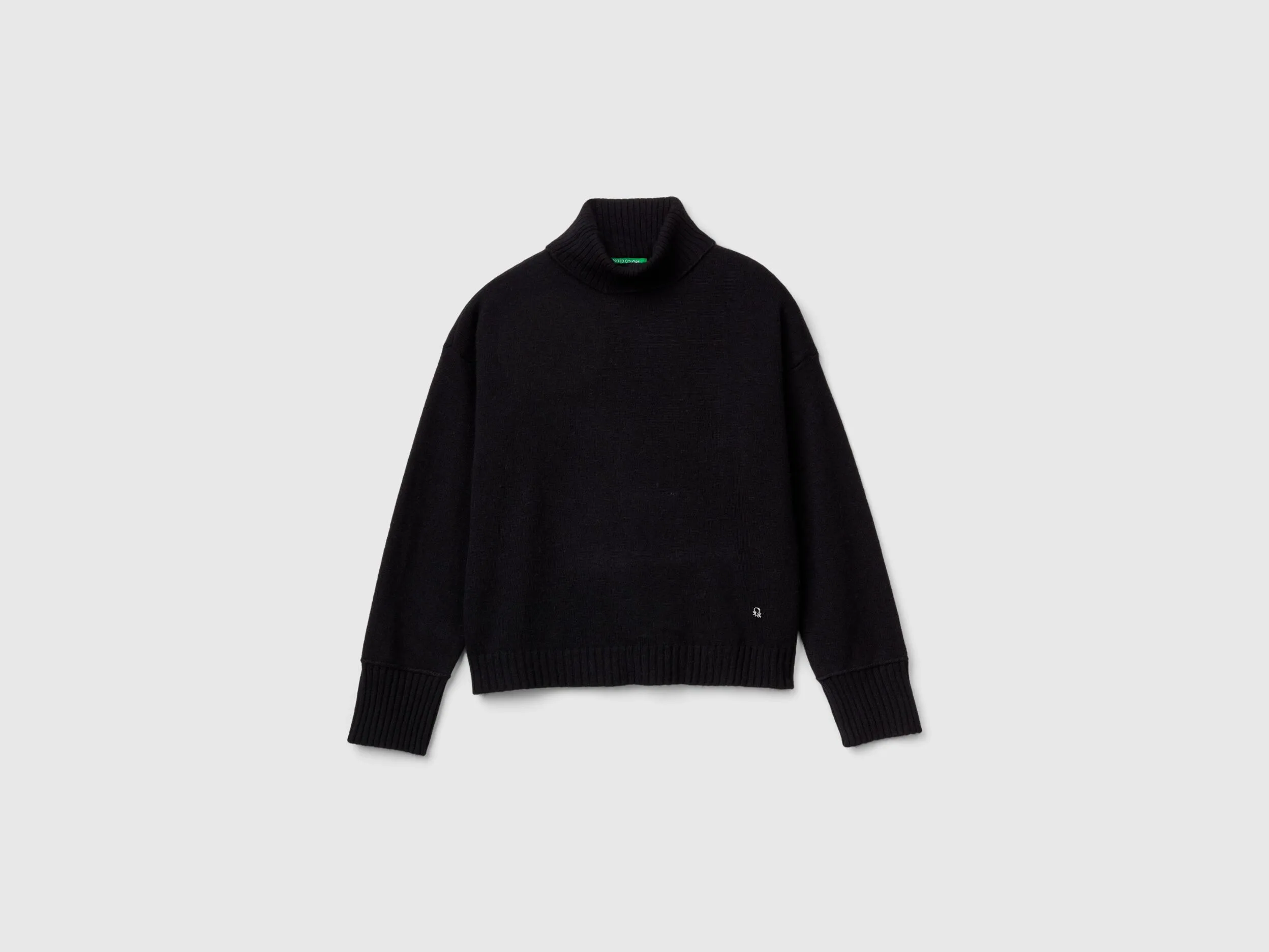 Pull à col roulé en mélange de laine - Noir