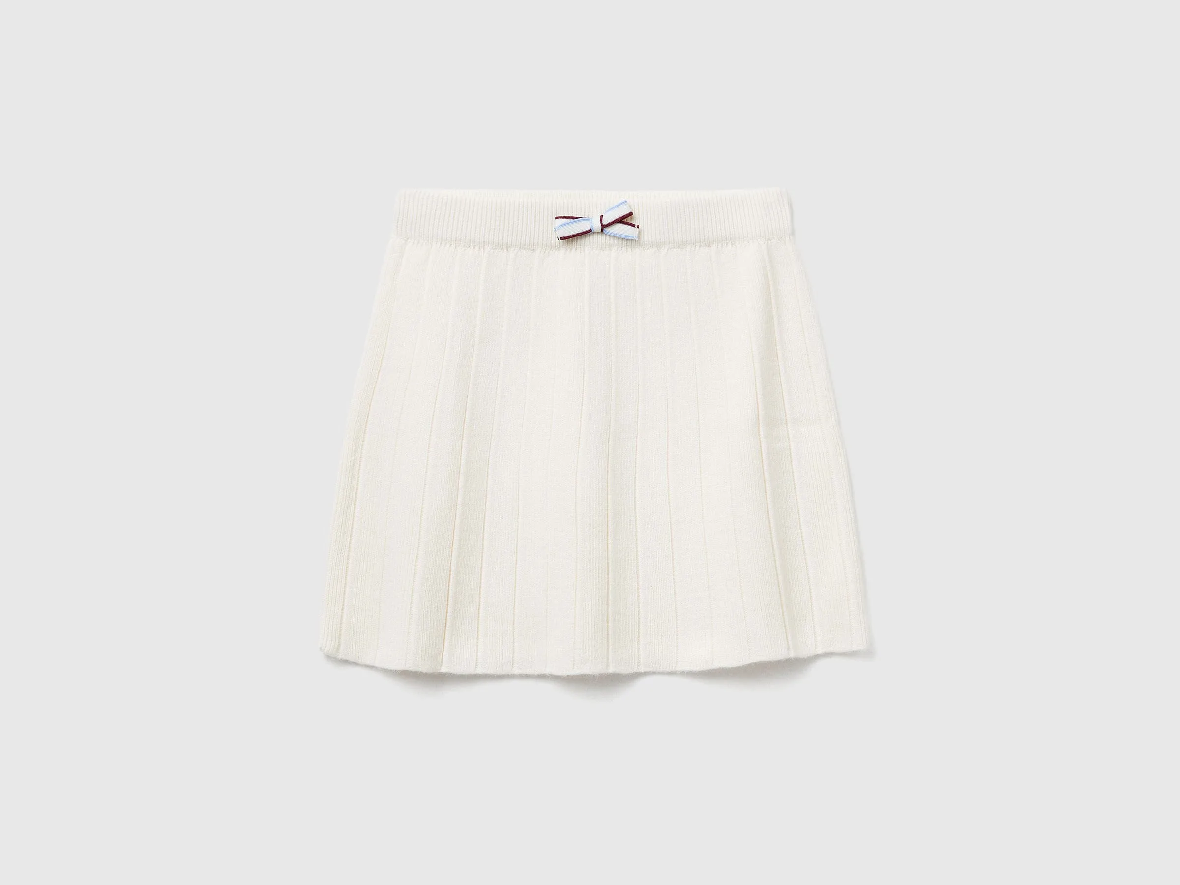 Jupe en maille plissée - Crème