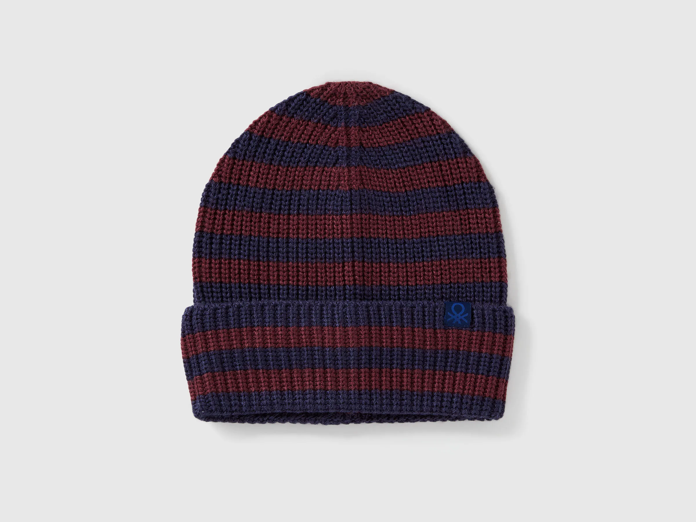 Bonnet tricoté à rayures - Bleu Foncé