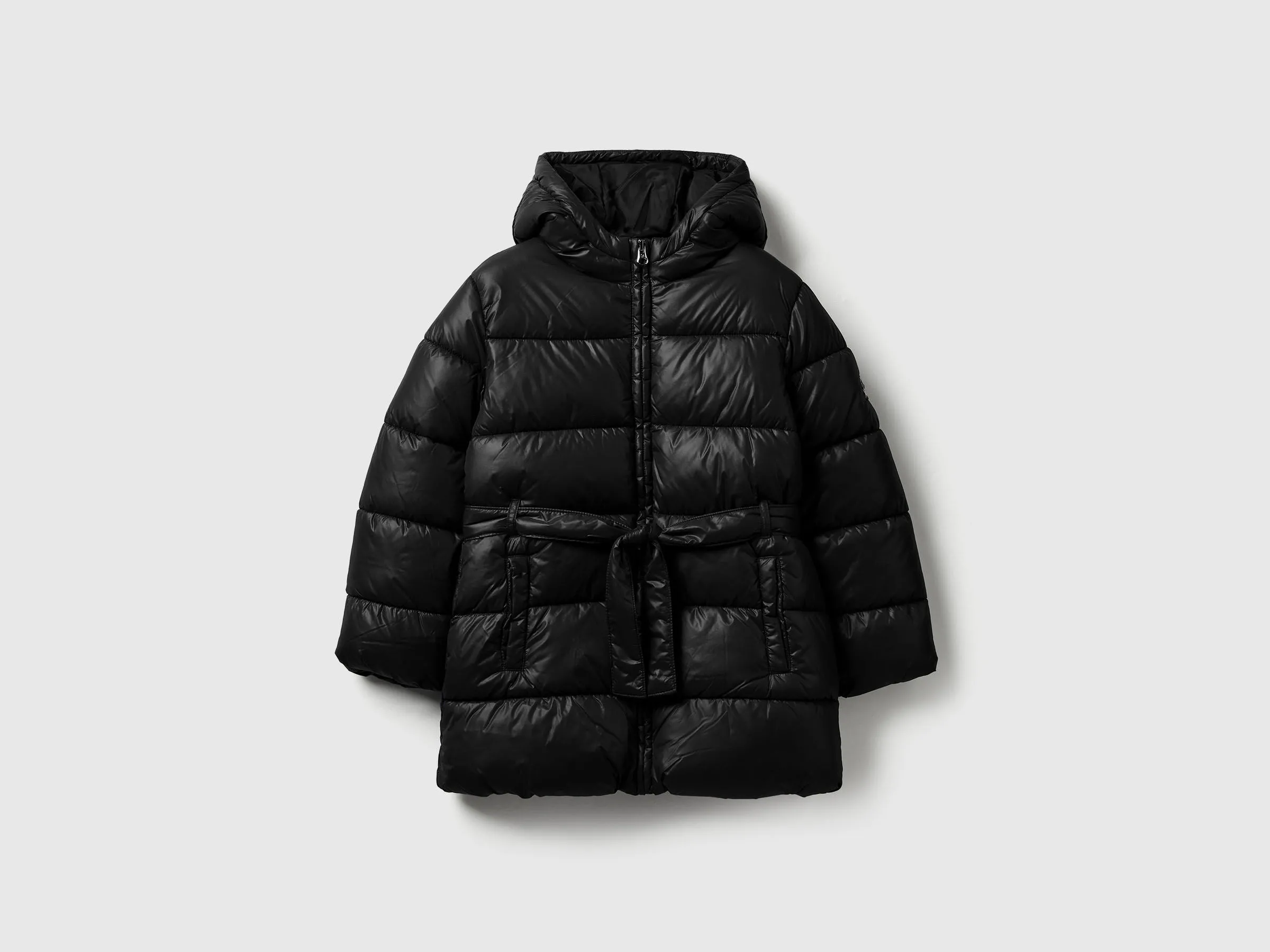 Veste longue avec ceinture - Noir