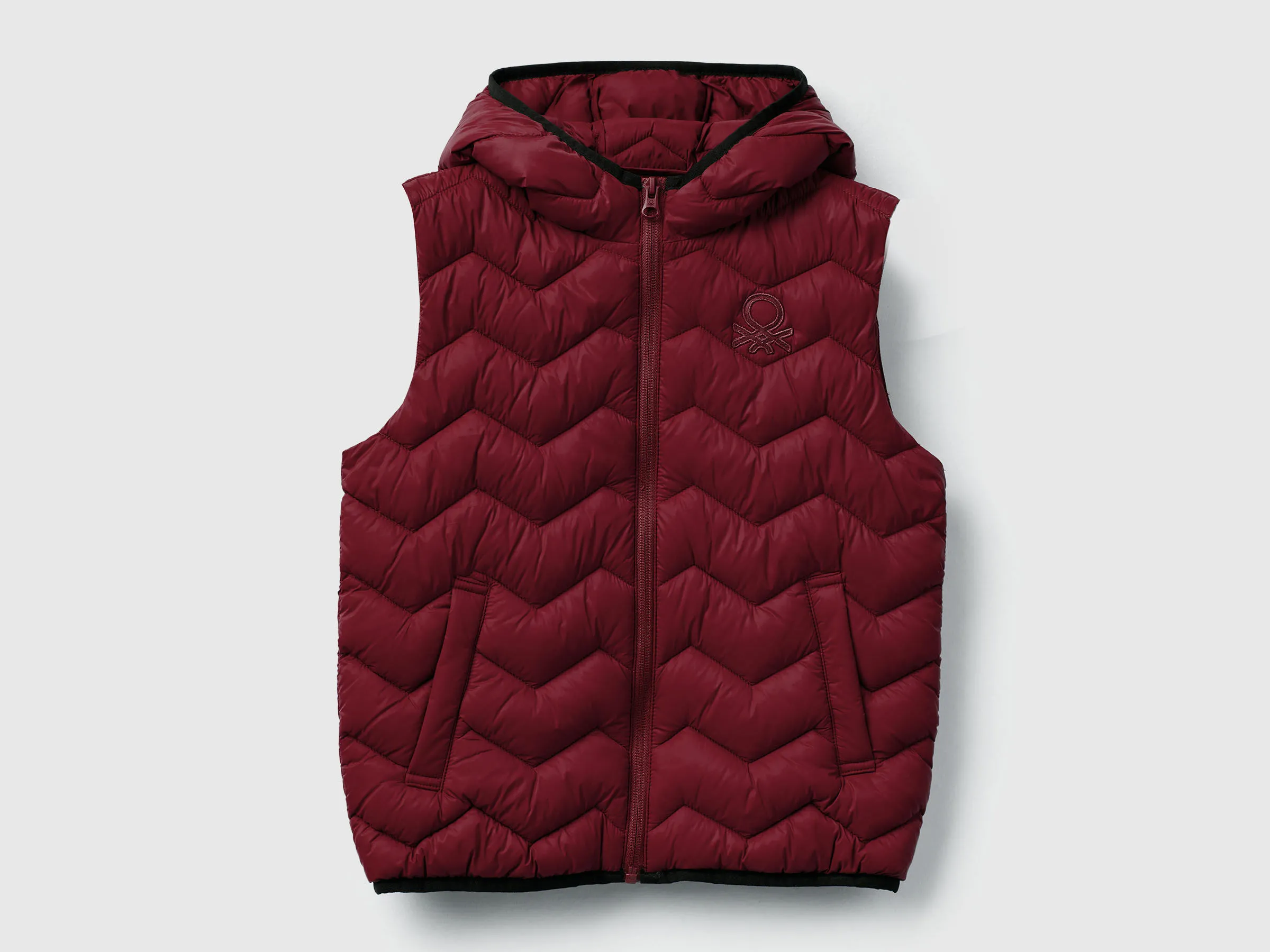 Gilet rembourré avec capuche - Bordeaux