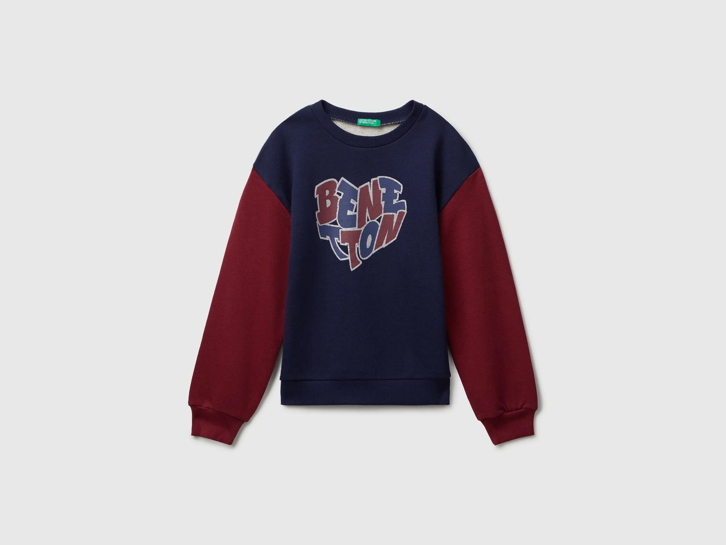 Sweat-shirt à imprimé logo pailleté - Bleu Foncé