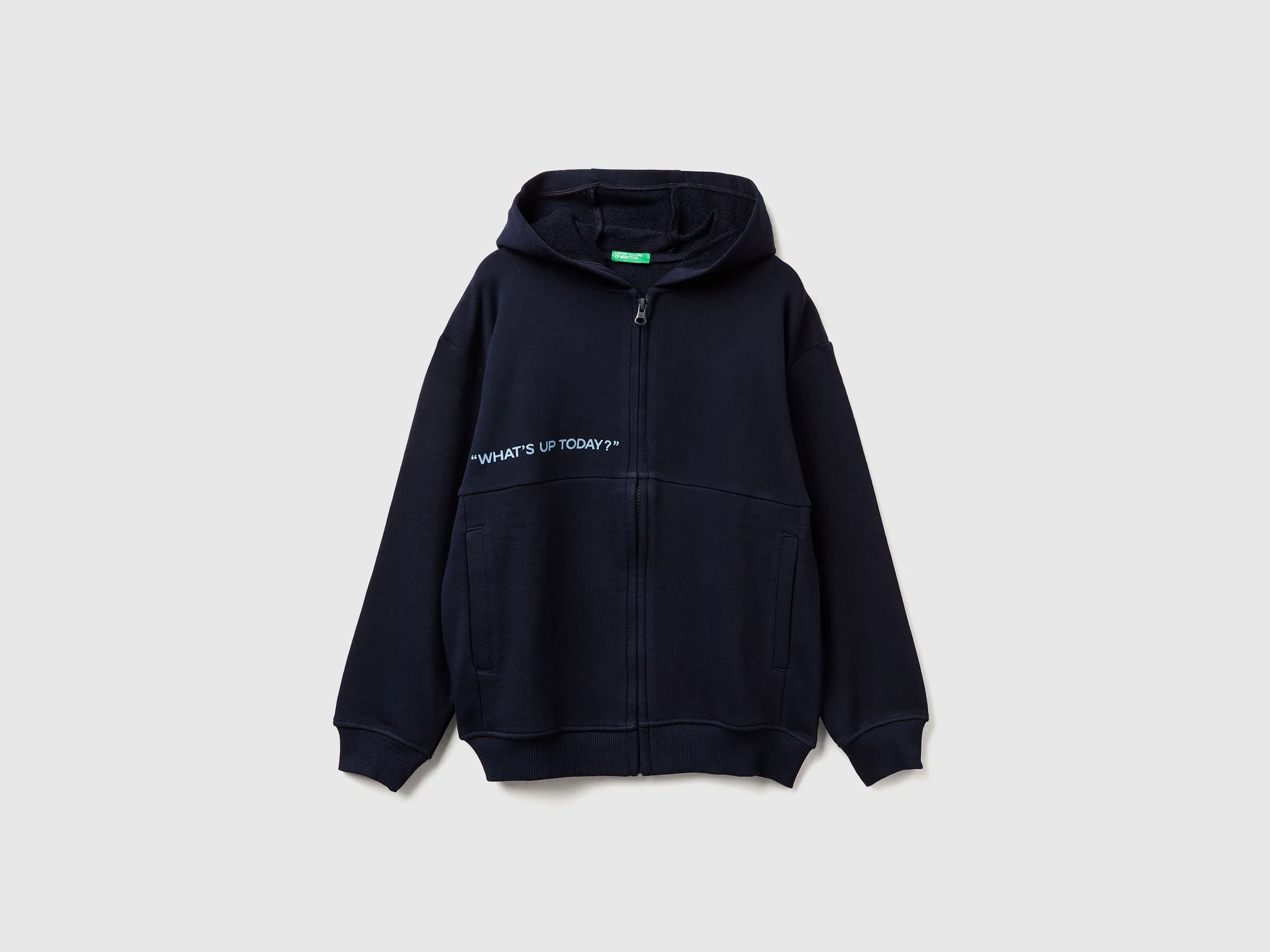 Sweat-shirt ample avec imprimés - Bleu Foncé