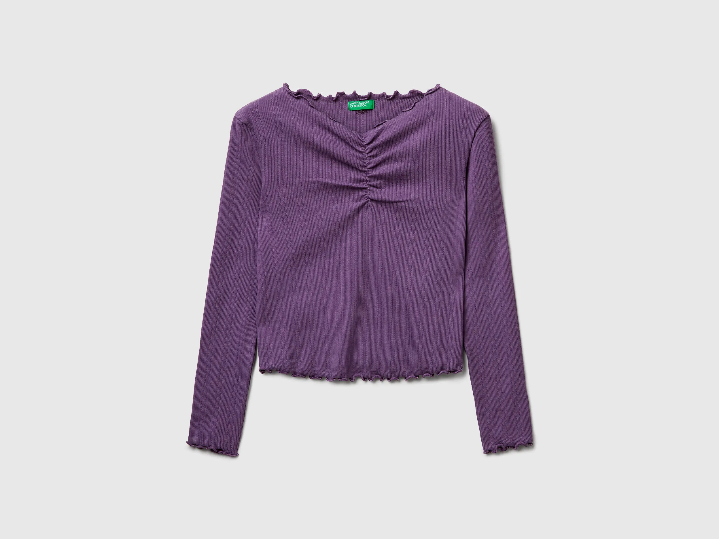 T-shirt à bords ondulés - Violet