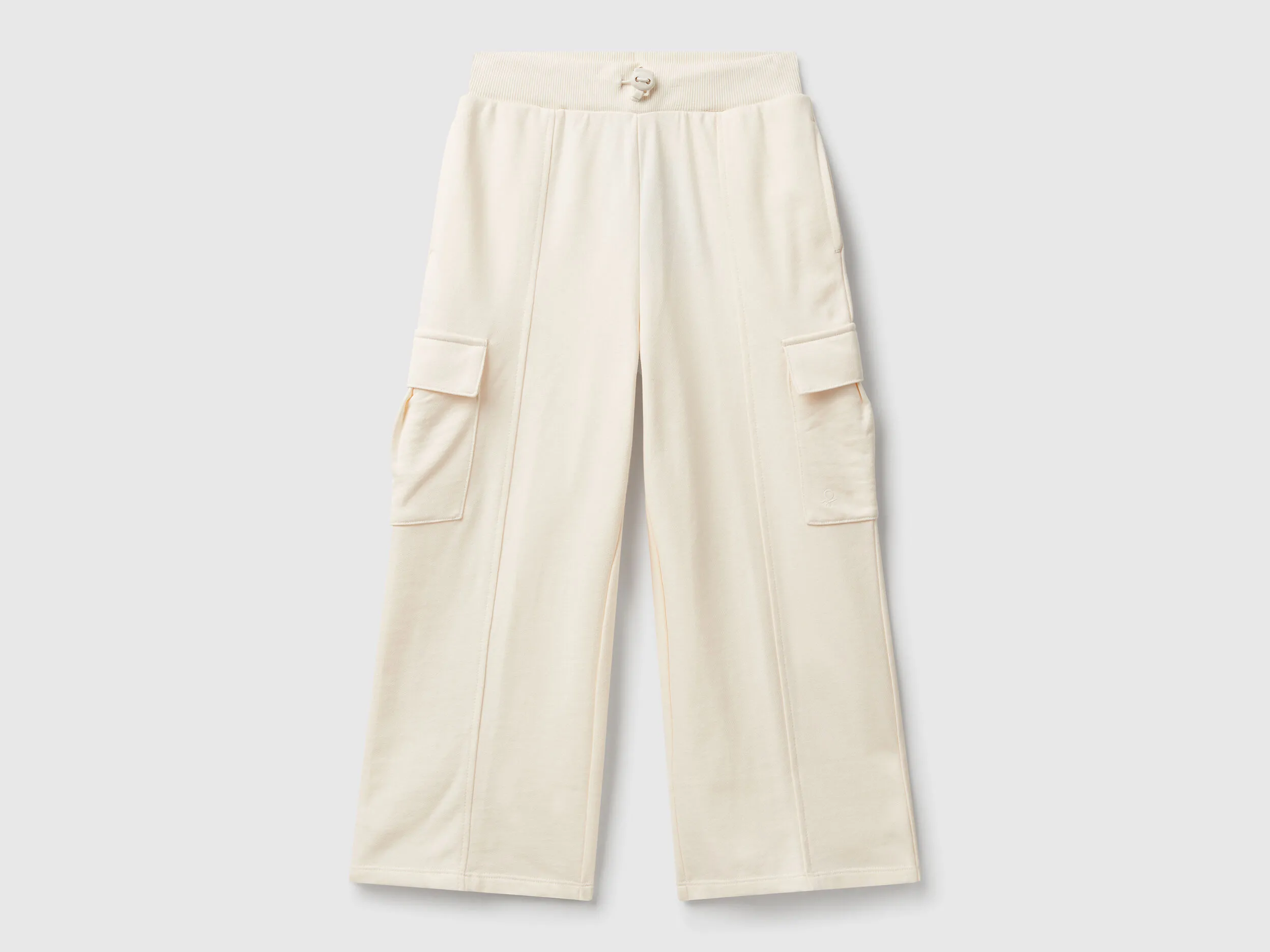 Pantalon cargo coupe large - Crème