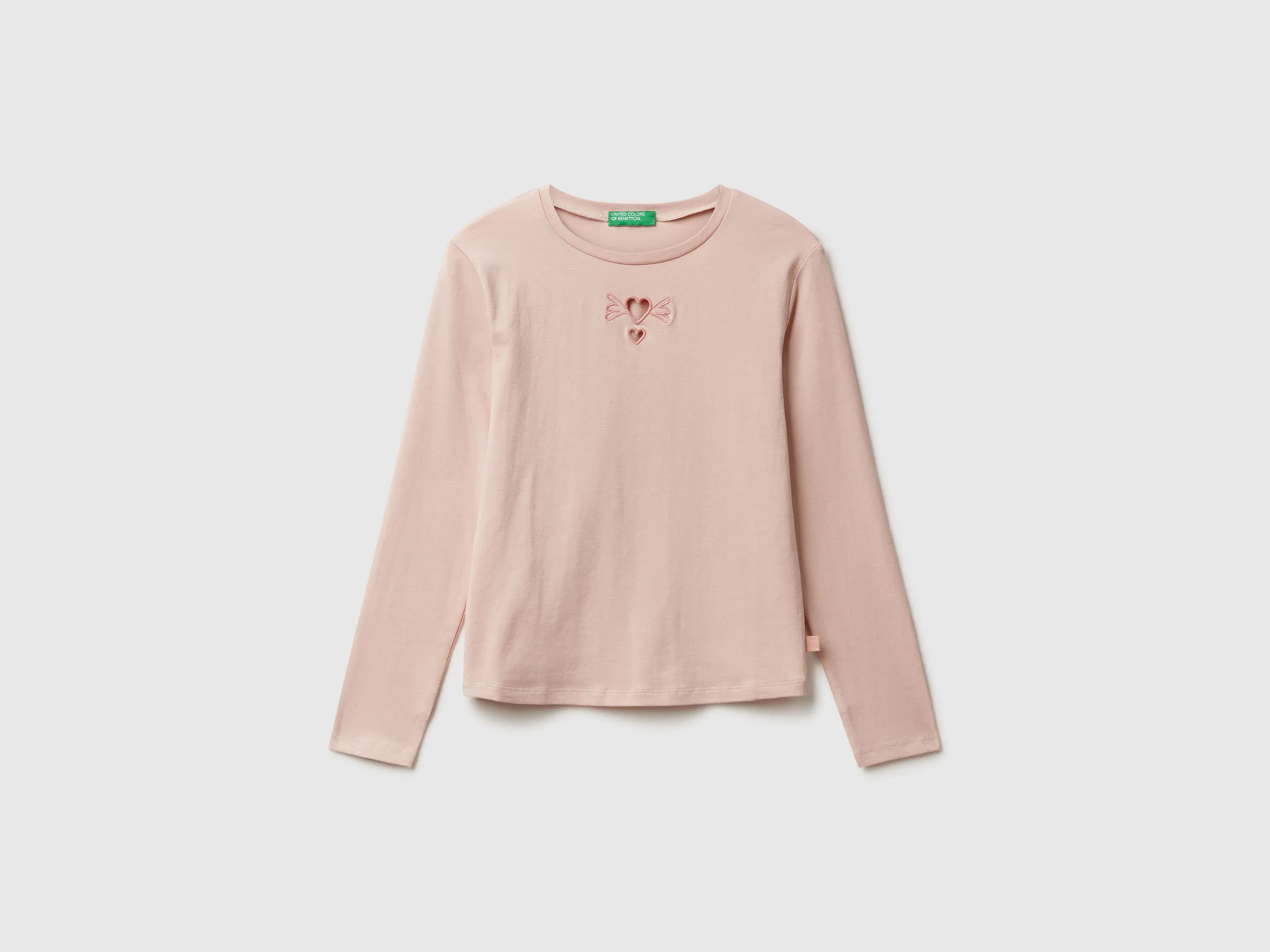 T-shirt avec des coeurs découpés - Rose Pâle