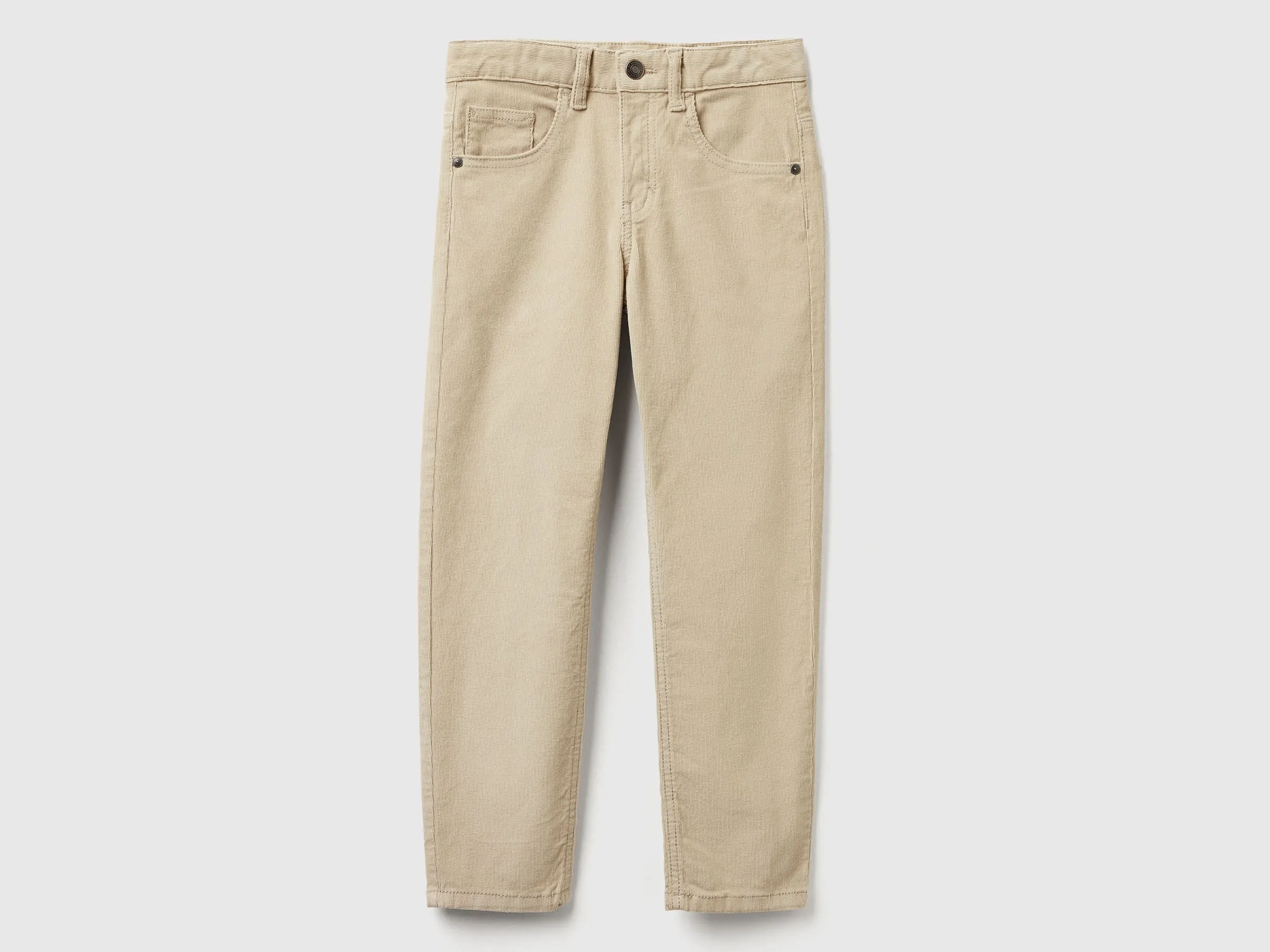 Pantalon slim en velours stretch - Beige