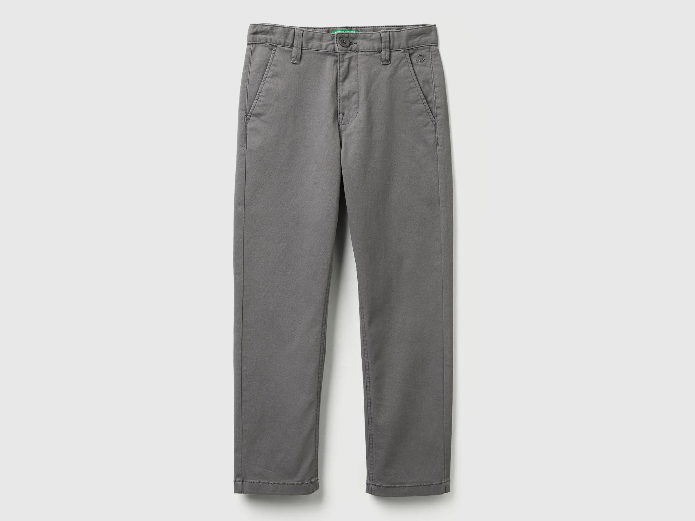 Pantalon chino slim fit en coton stretch - Gris Foncé