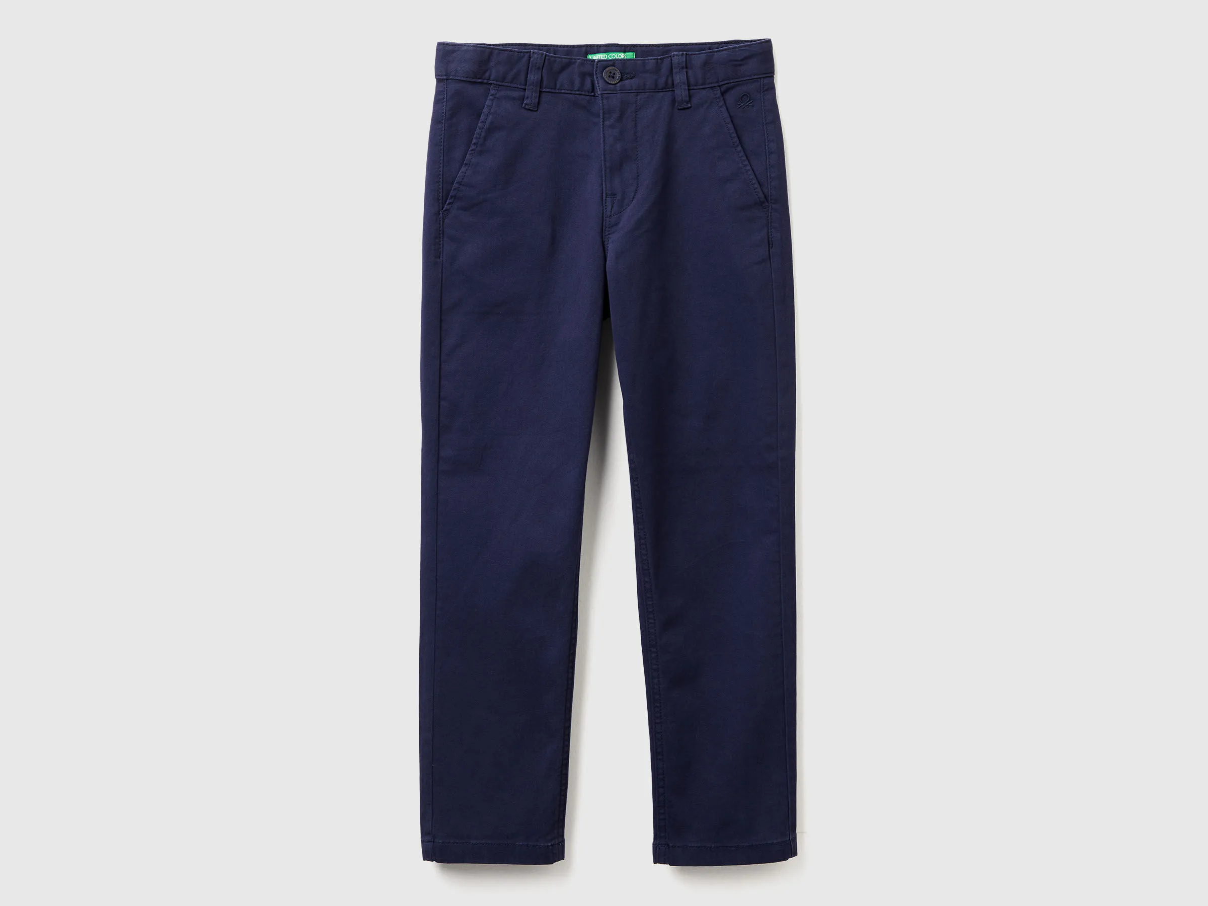 Pantalon chino slim fit en coton stretch - Bleu Foncé