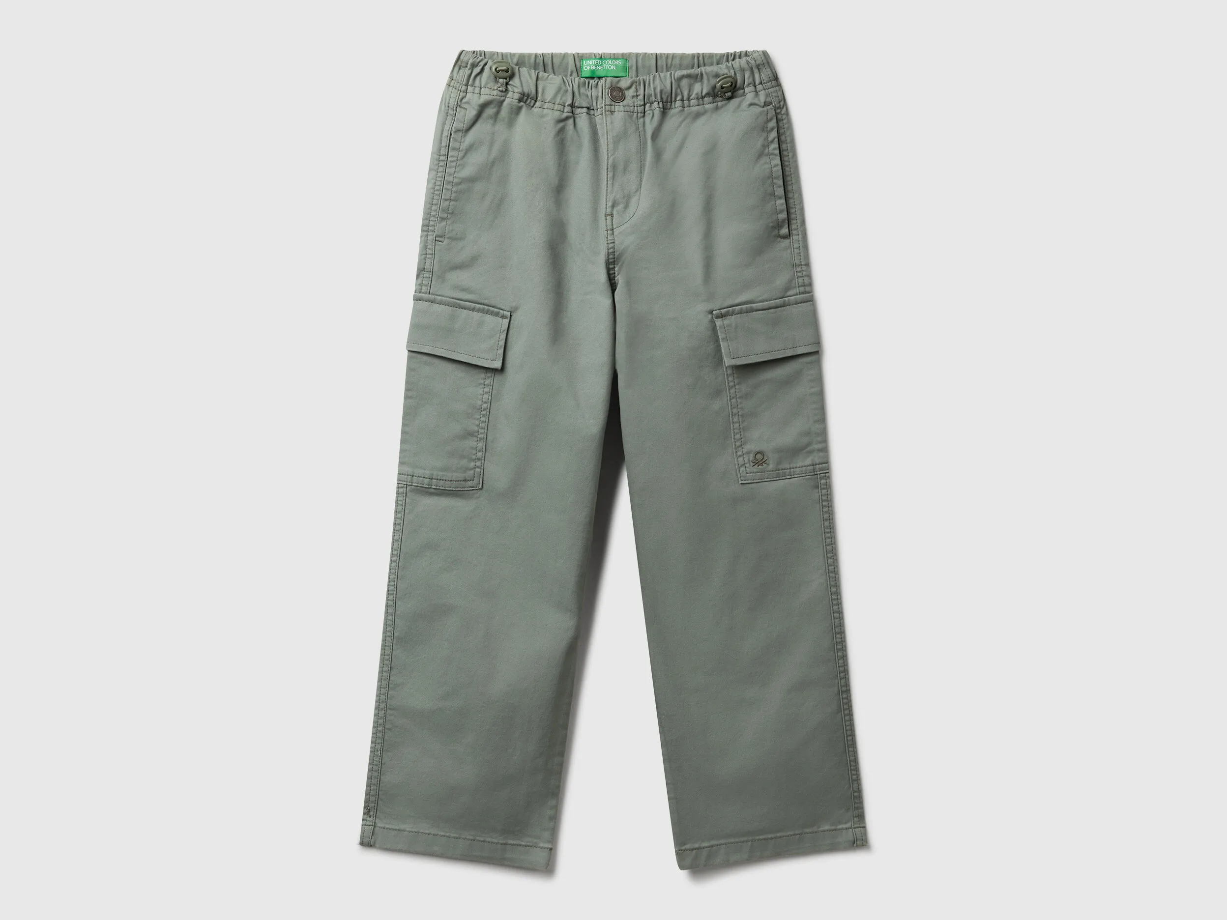 Pantalon parachute en coton extensible - Kaki