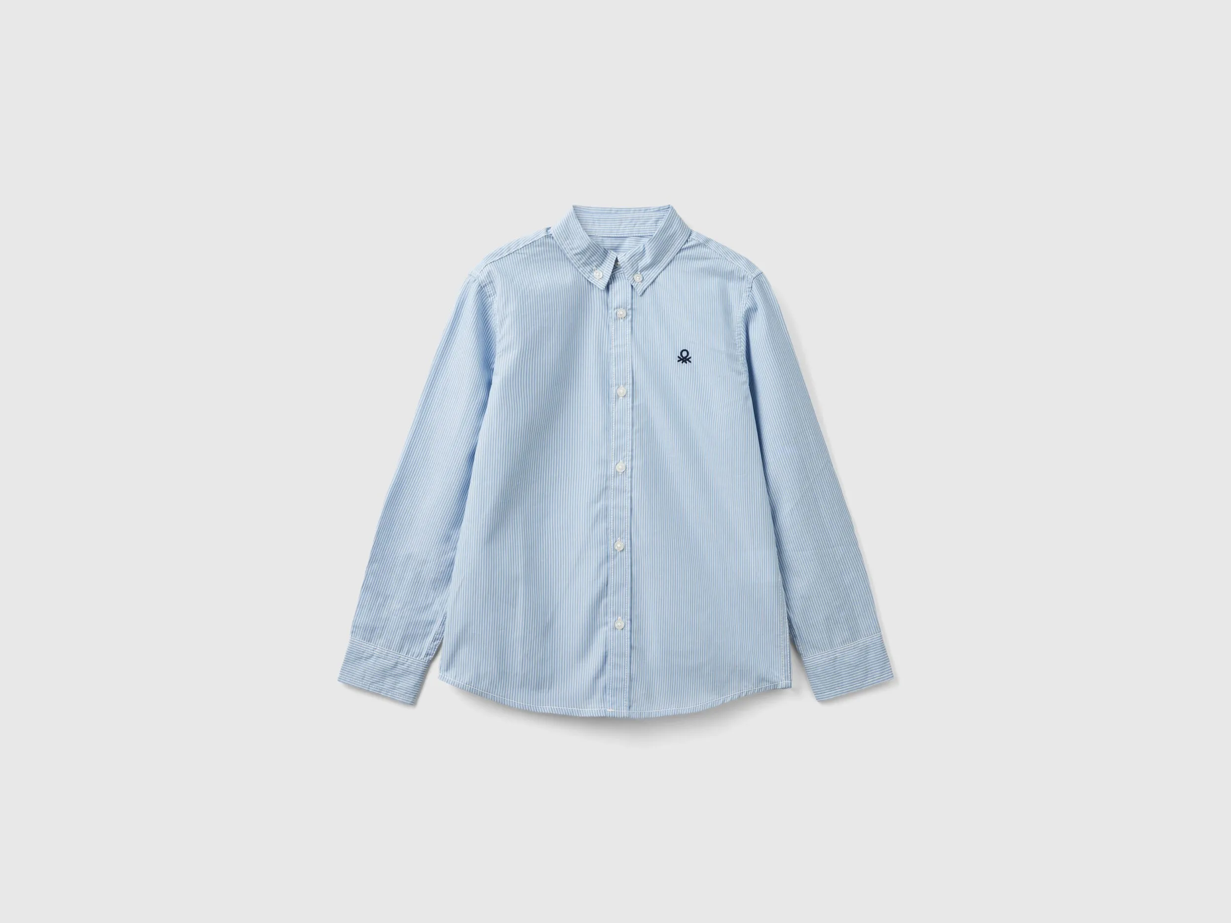 Chemise boutonnée à rayures - Bleu Clair