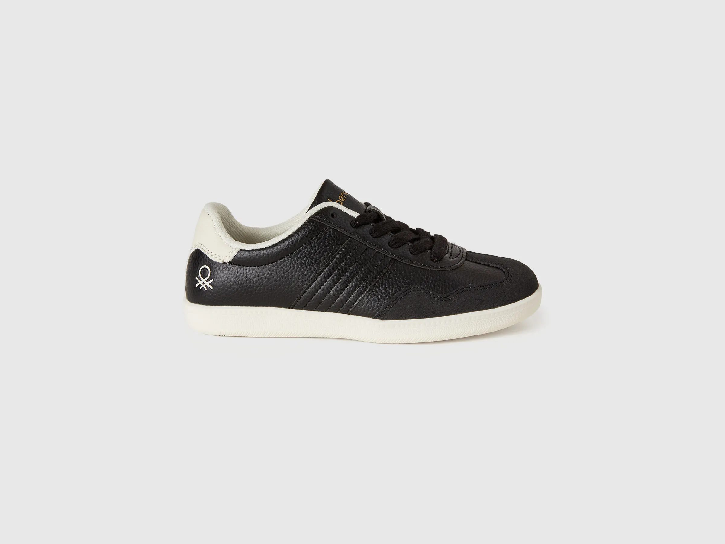 Baskets en tissu enduit et daim - Noir