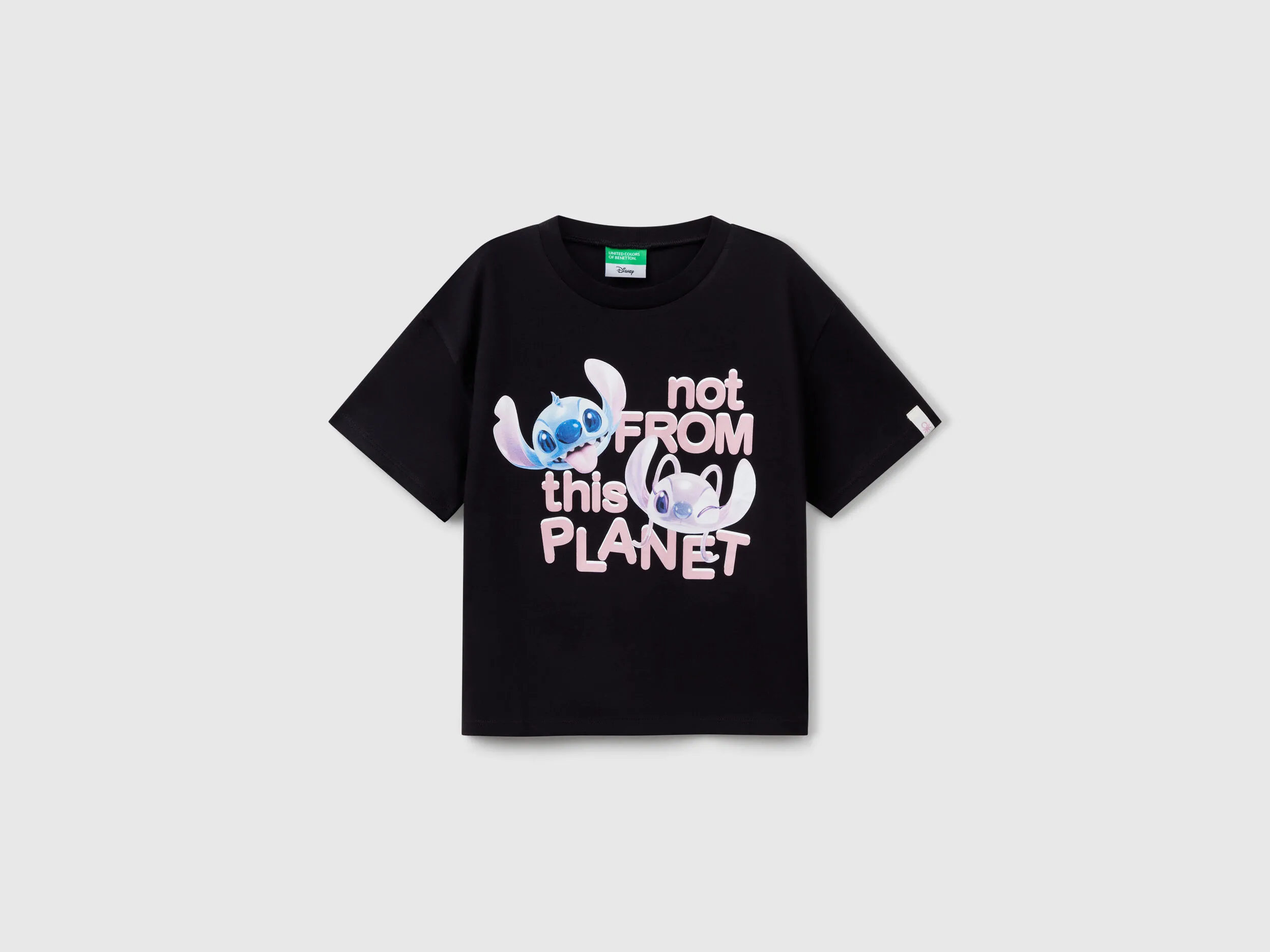 Lilo & Stitch - T-shirt coupe boxy - Noir