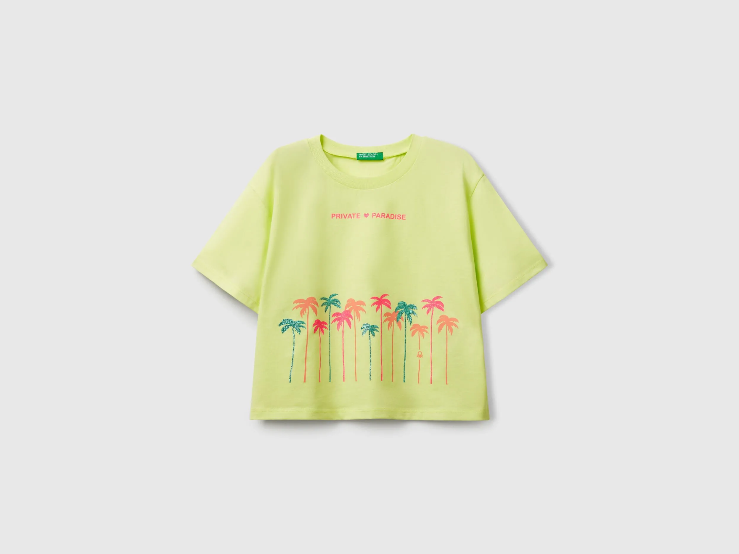 T-shirt avec imprimé pailleté - Lime