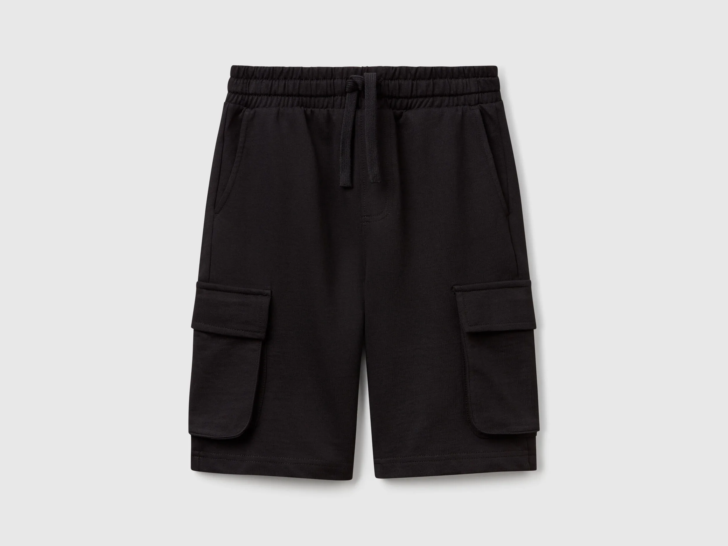 Short cargo en molleton léger - Noir