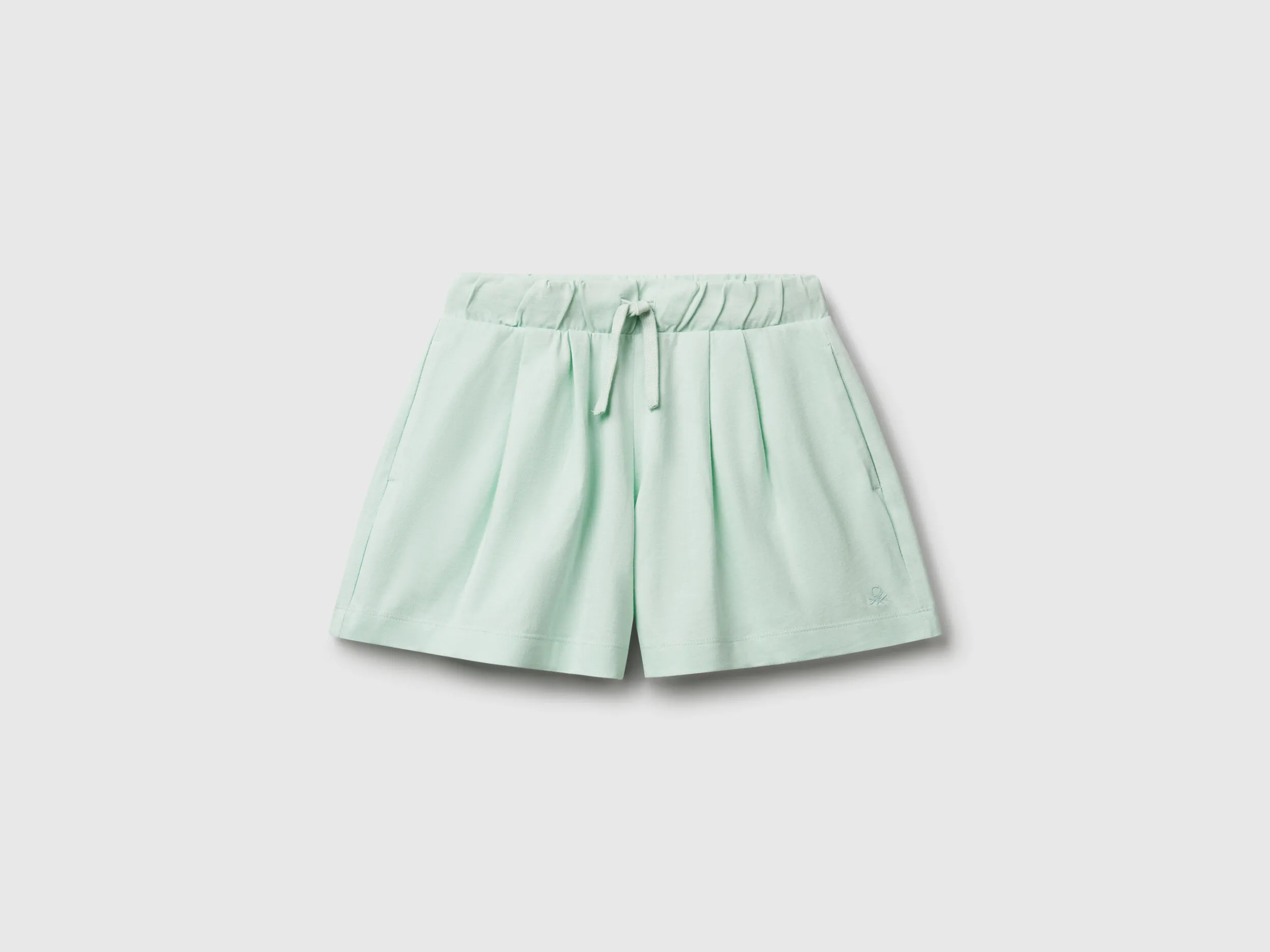 Short pur coton - Bleu Vert