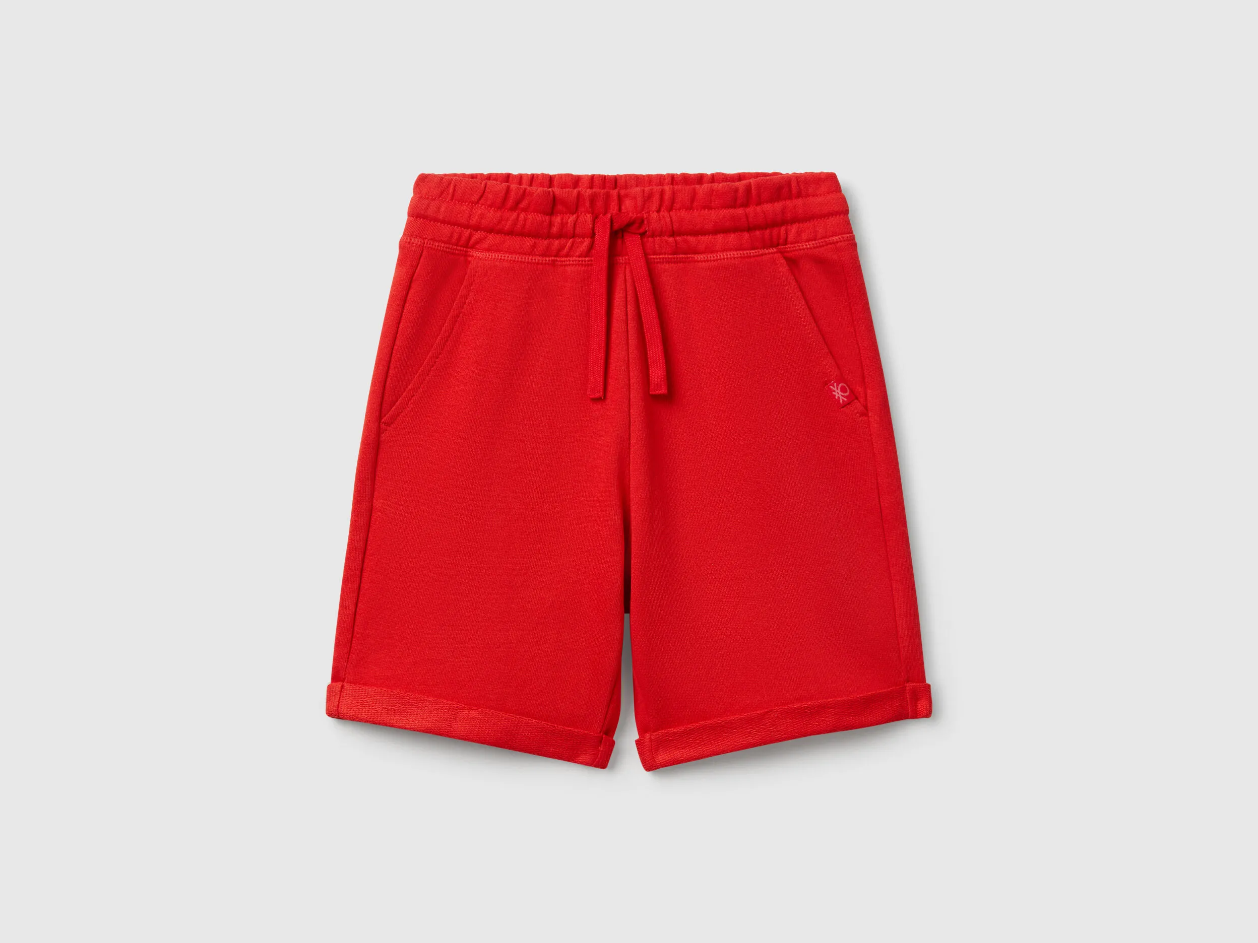 Bermuda en molleton pur coton - Rouge