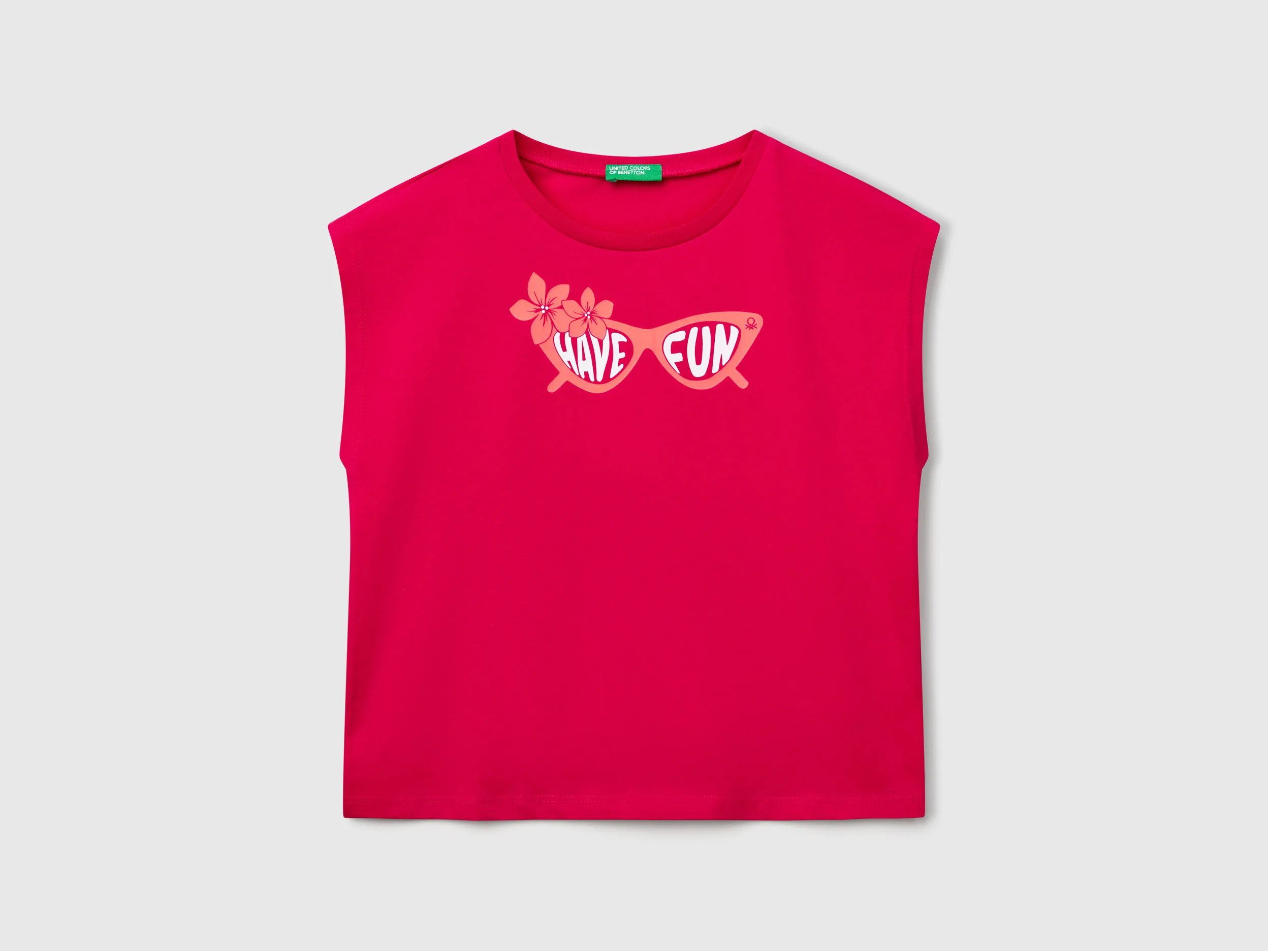 T-shirt à imprimé fluo - Fuchsia