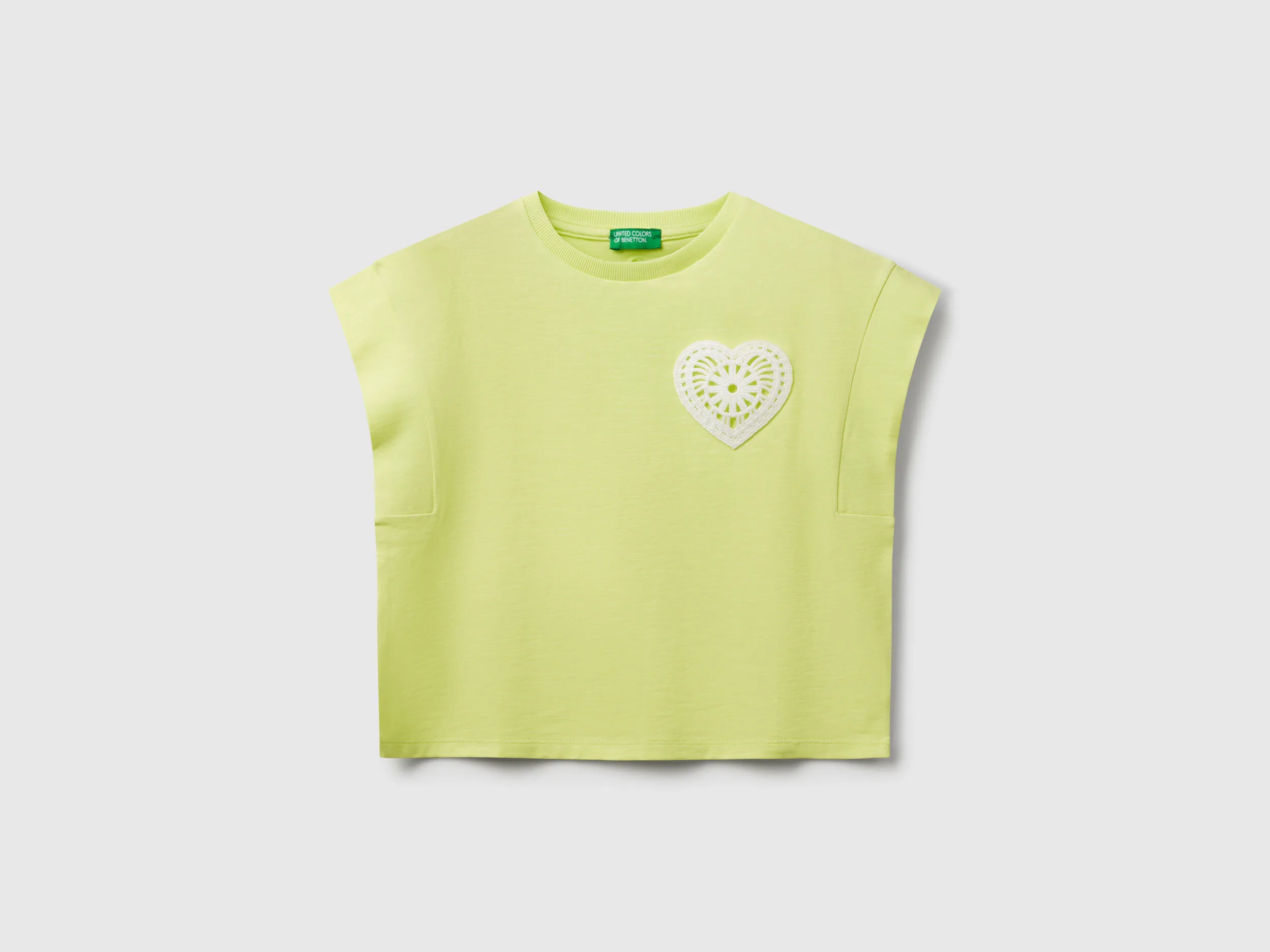 T-shirt avec patch macramé - Lime