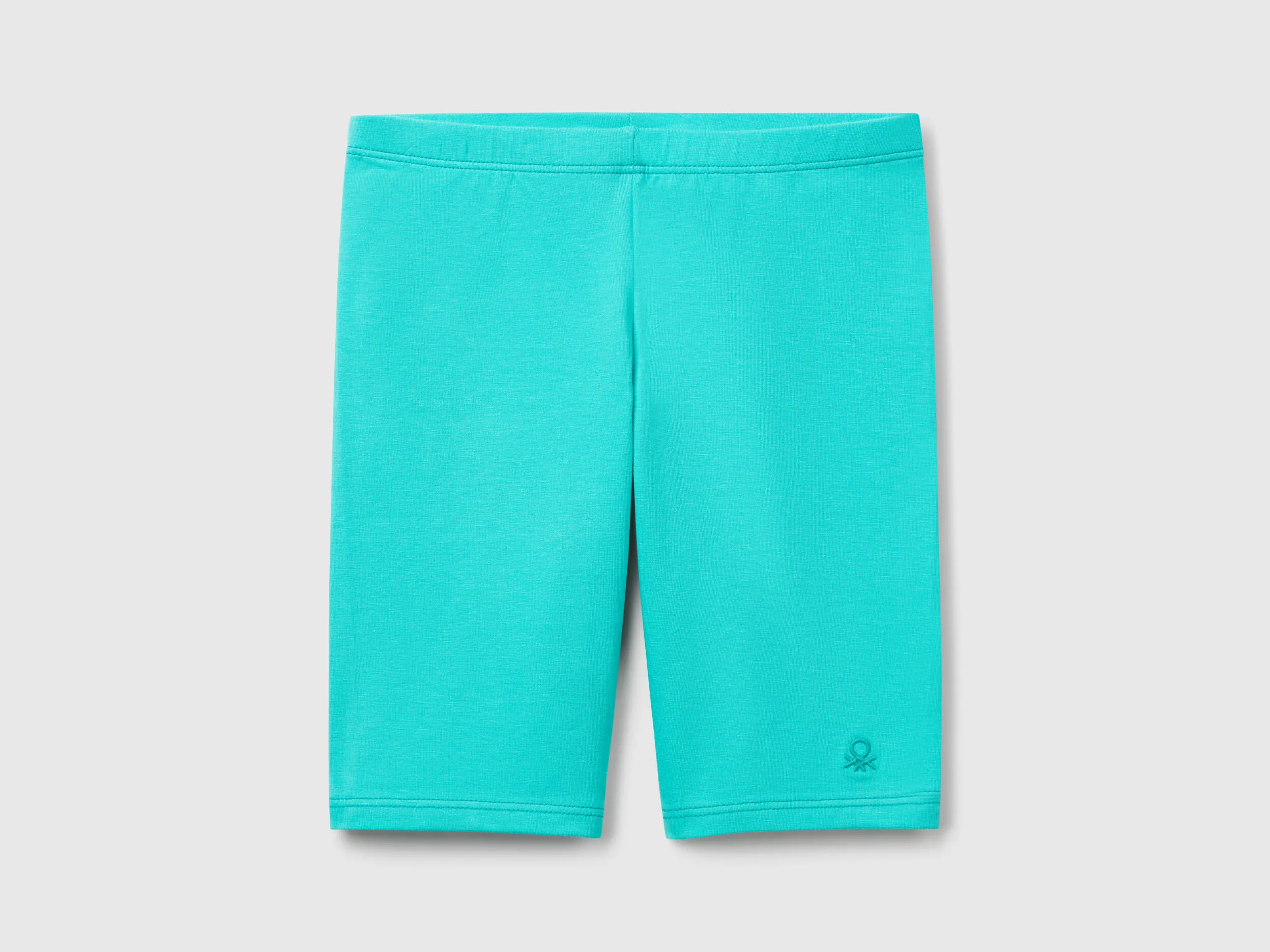 Legging court en coton stretch - Bleu Fluo