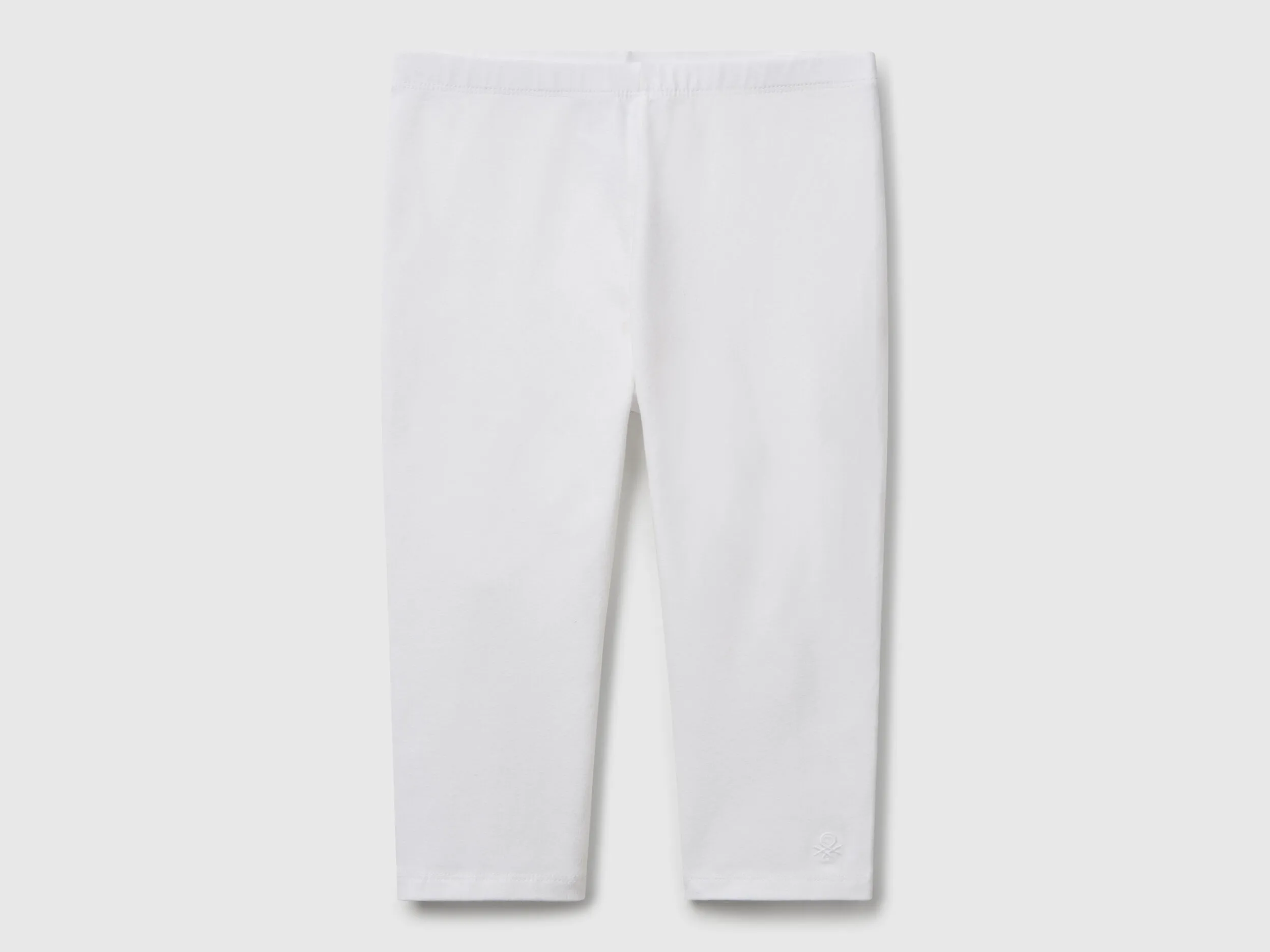 Legging mi-long en coton stretch - Blanc