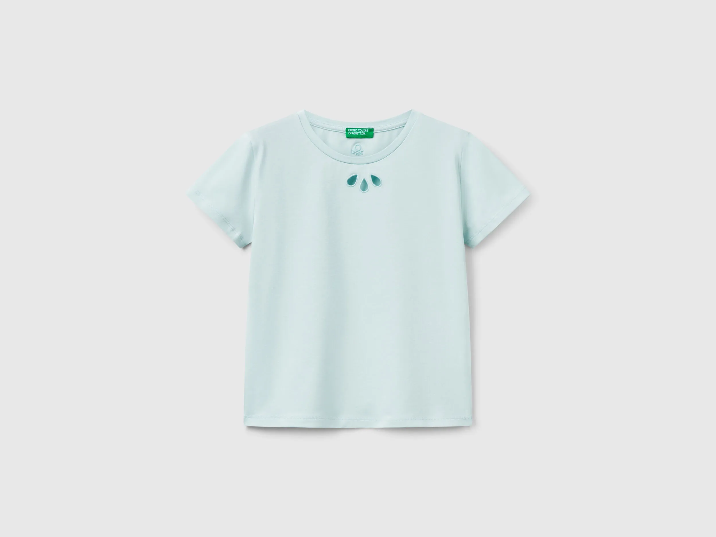 T-shirt avec motif découpé - Bleu Vert