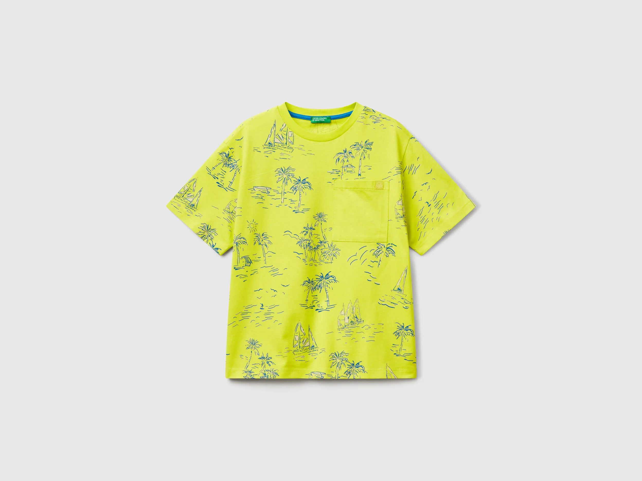 T-shirt avec imprimé mer - Lime