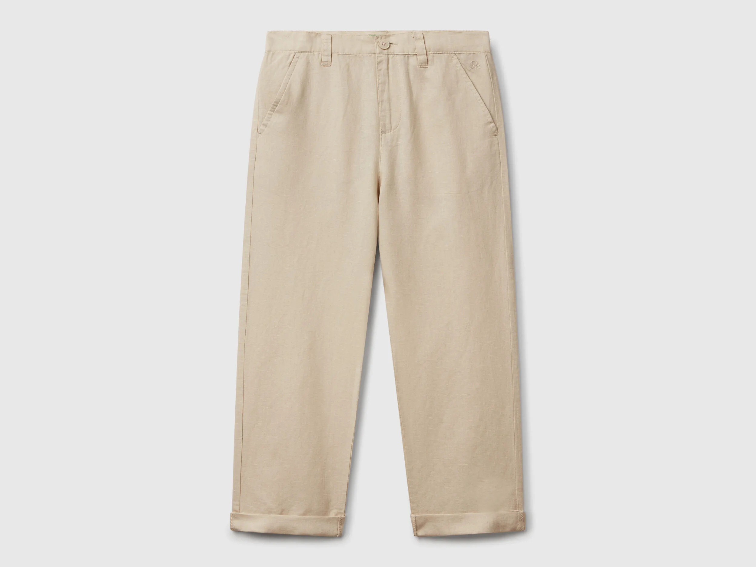 Pantalon Relaxed Fit en lin mélangé - Beige