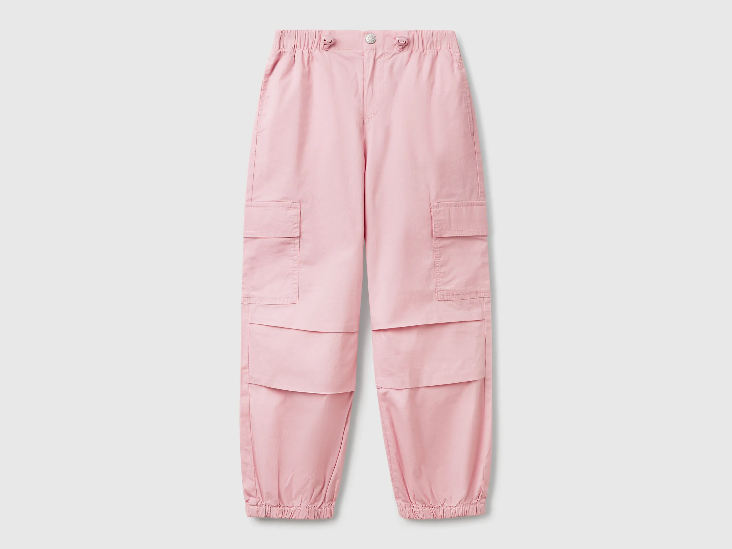 Pantalon cargo en coton stretch - Rose