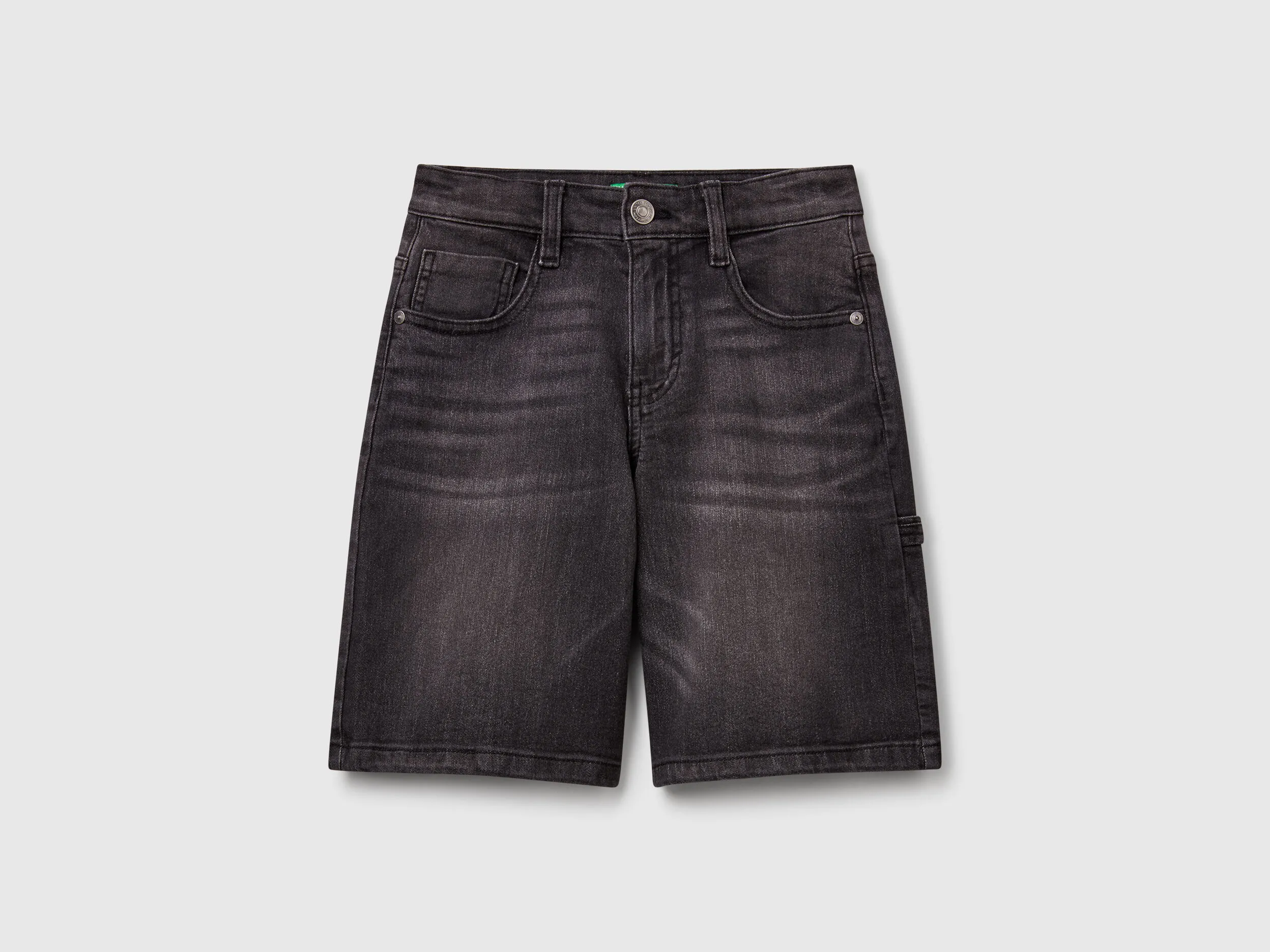 Bermuda en jean coupe droite - Noir