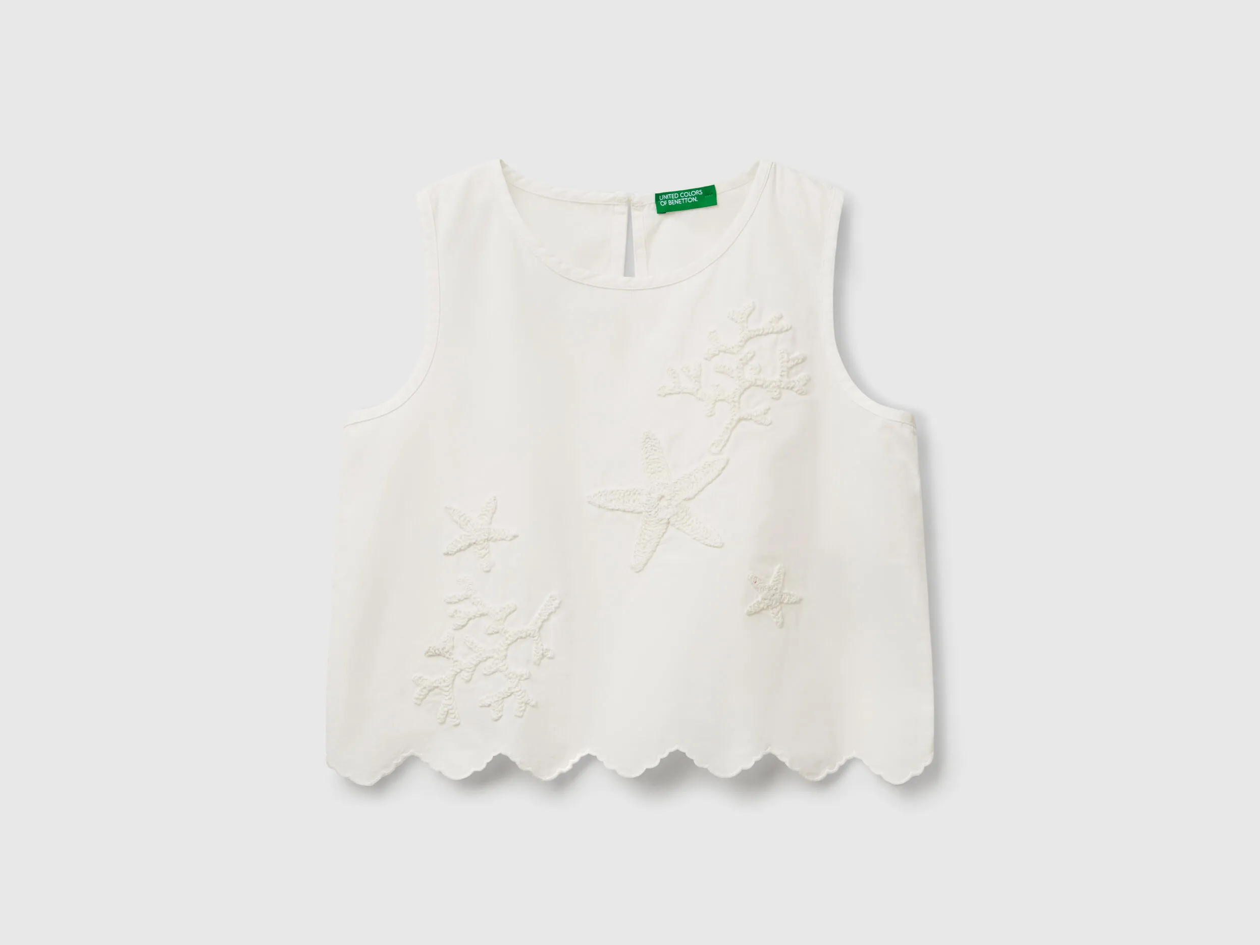 Top avec patch au crochet - Crème