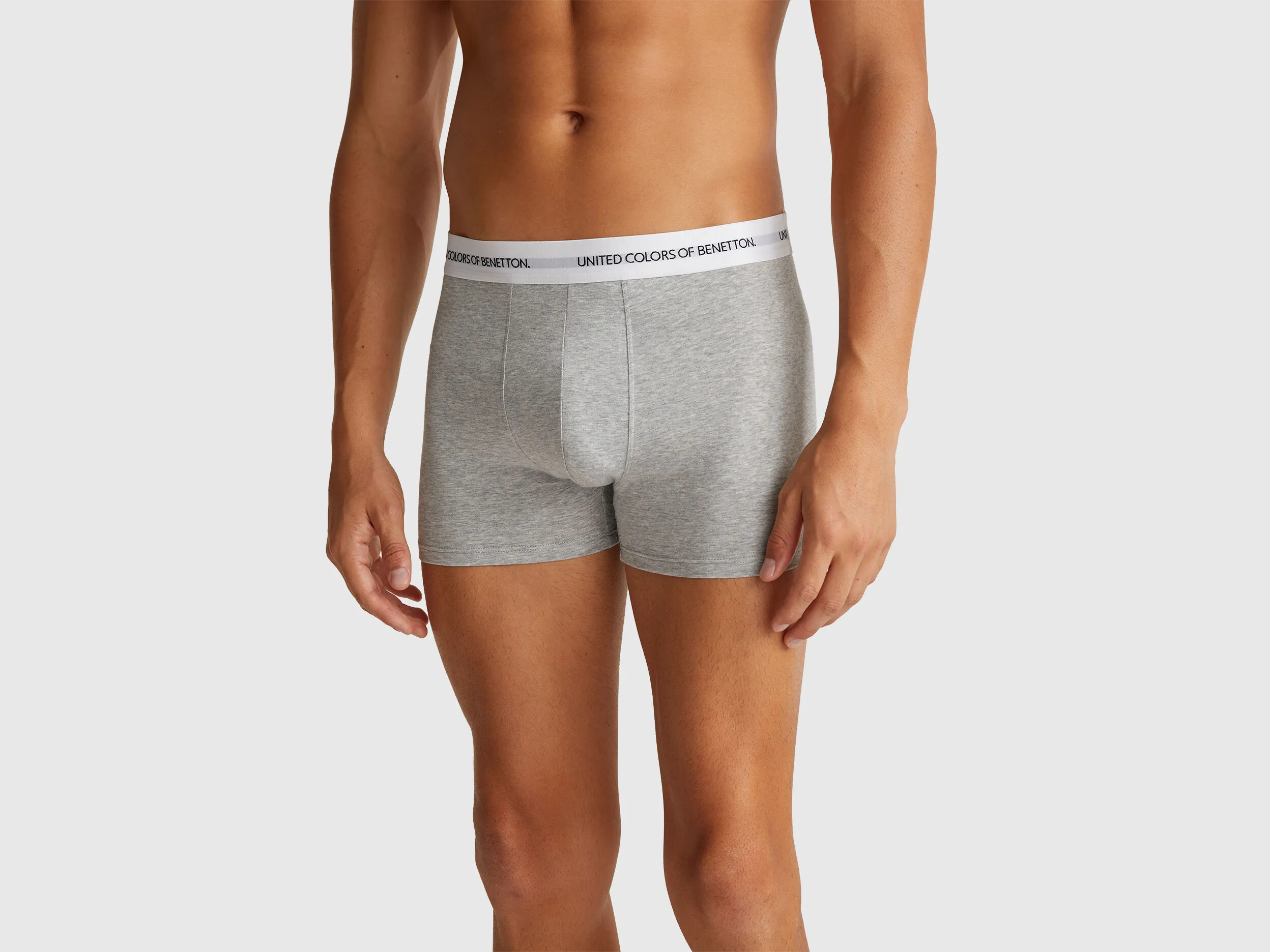 Boxer en coton extensible - Gris Clair