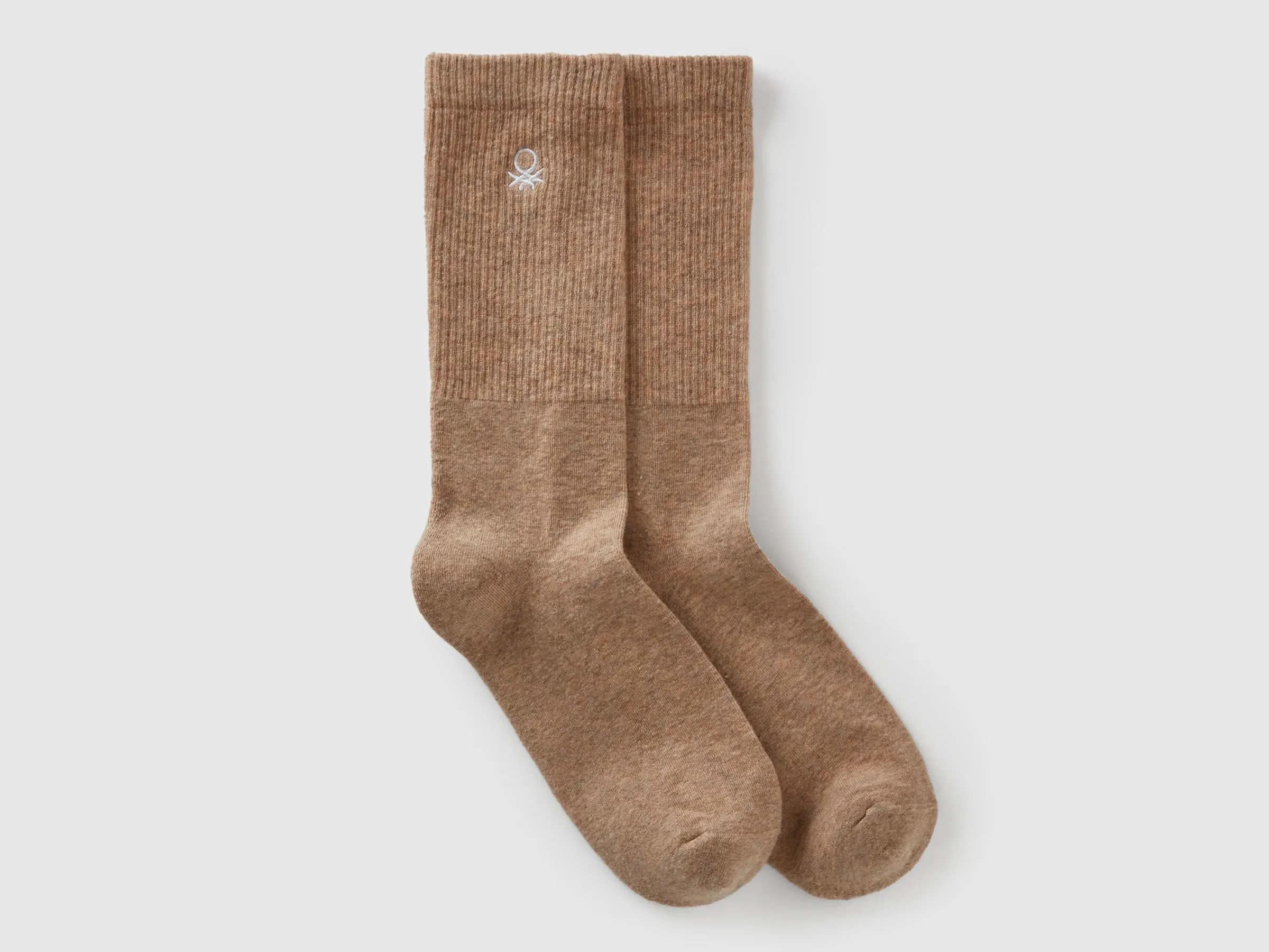 Chaussettes de sport en mélange de coton extensible - Beige