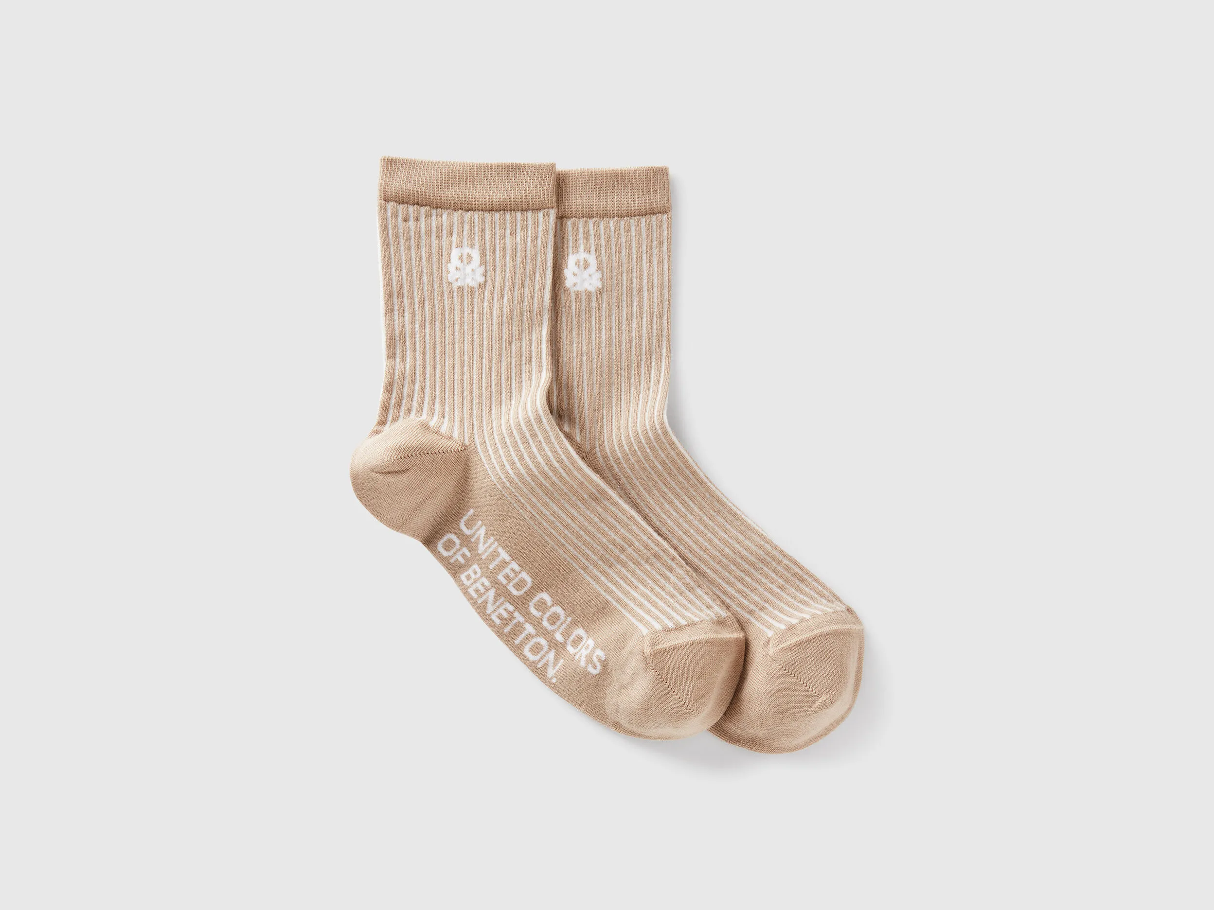 Chaussettes rayées beiges - Beige