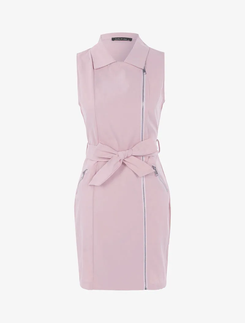 Robe sans manches zippée - rose